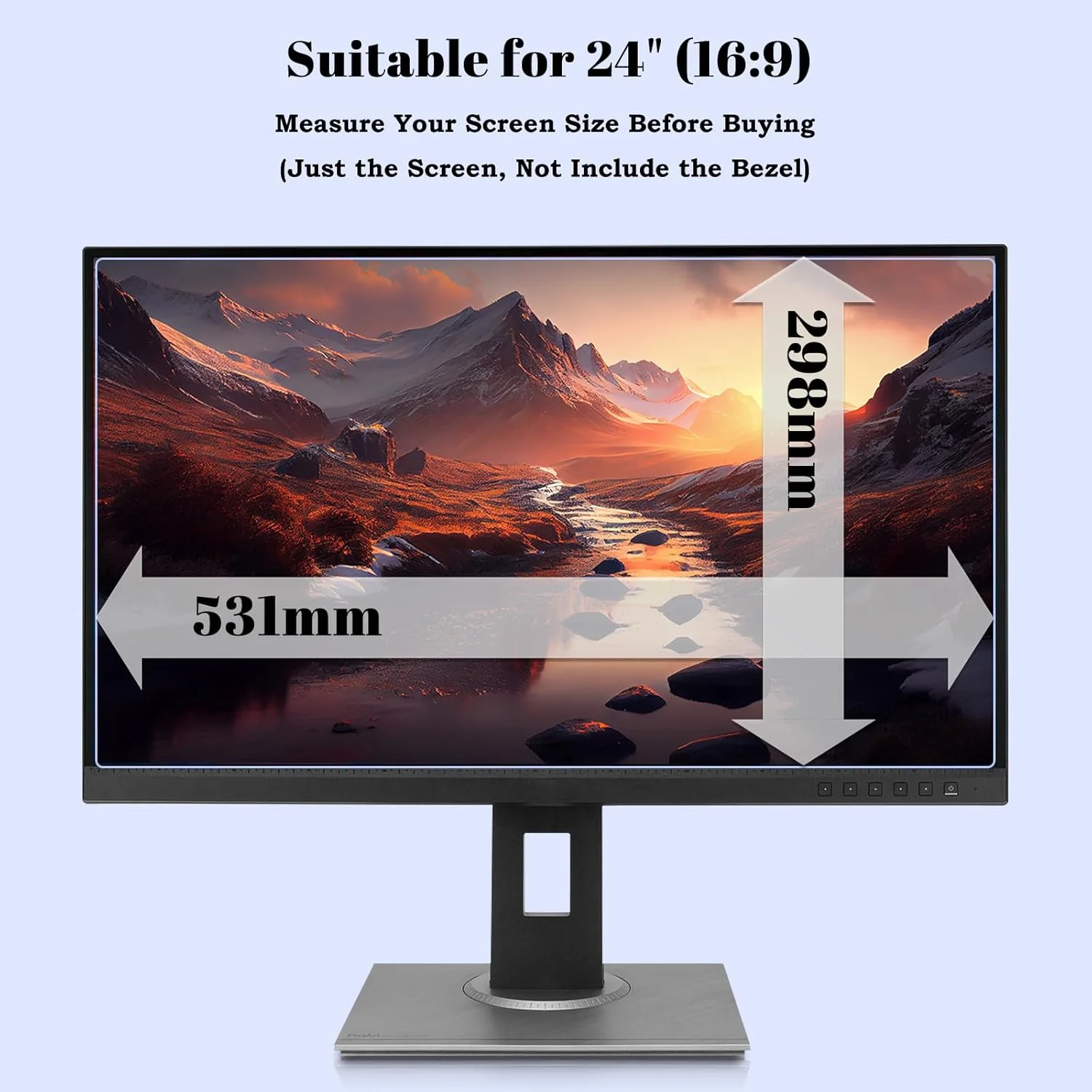 محافظ صفحه نمایش ضد نور آبی قابل جدا شدن HaruYo برای لپ تاپ/مانیتور، فیلتر ضد نور آبی ممتاز، محافظ صفحه نمایش ضد تابش نور، فیلتر ضد اشعه ماوراء بنفش برای لپ تاپ/مانیتور