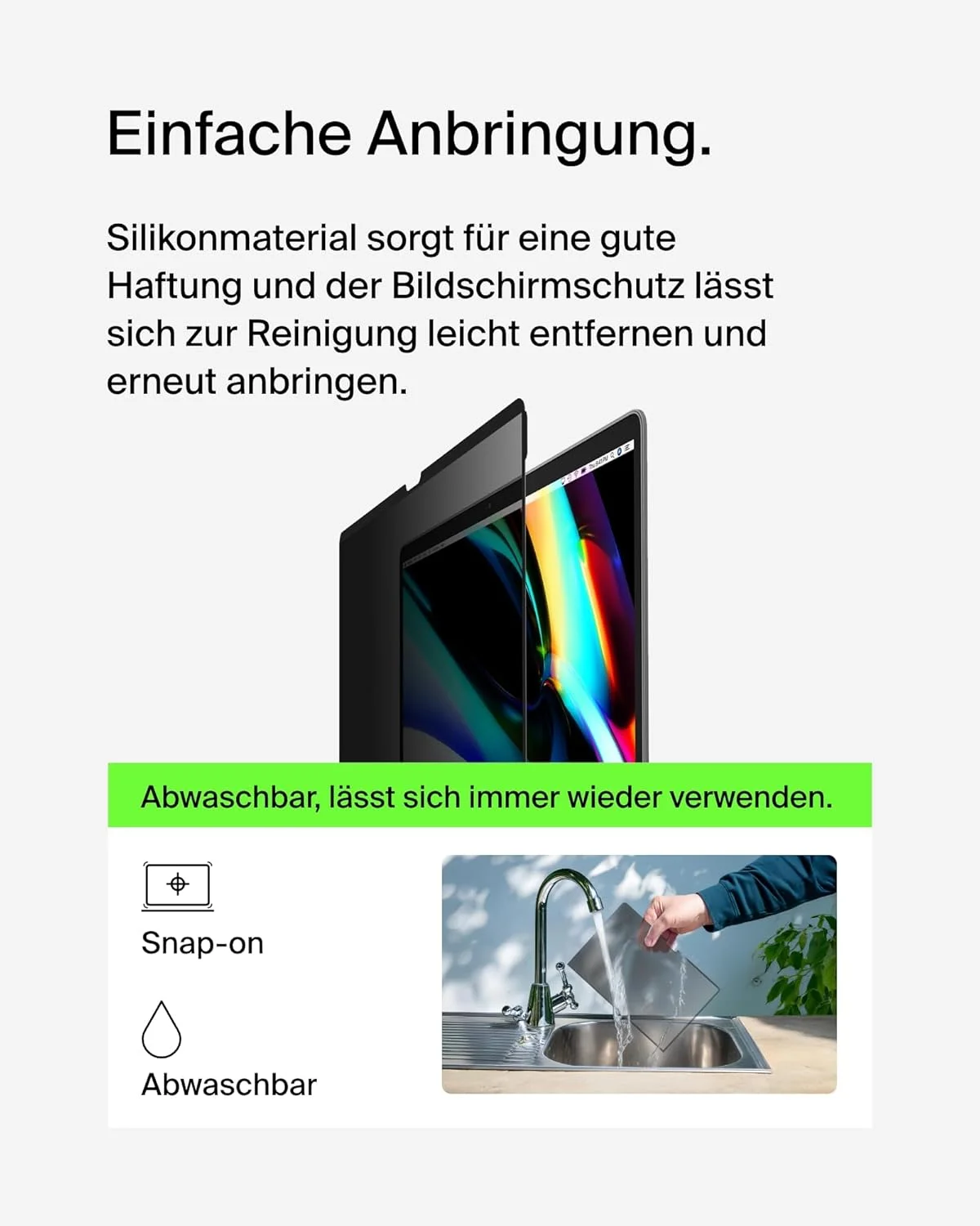 محافظ صفحه نمایش TruePrivacy ScreenForce بلکین برای مک بوک پرو ۱۴ اینچ M1-3، ضد انعکاس، درجه سختی 2H، با لبه سیلیکونی چسبنده، نصب و برداشتن آسان، قابل استفاده مجدد