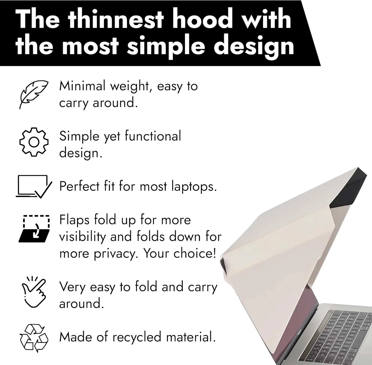 محافظ صفحه نمایش لپ تاپ 4 در 1 Philbert Design: محافظت در برابر نور خورشید | حفظ حریم خصوصی | محافظت در برابر گرما | افزایش کنتراست. مناسب برای لپ تاپ های 12، 13 و 14 اینچی - جهانی، سبک و آسان. طرح ثبت شده D790551