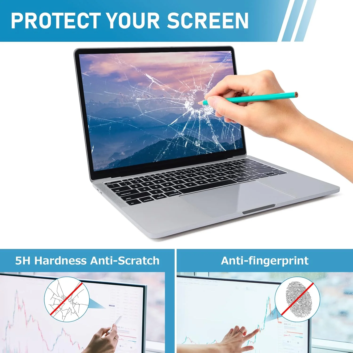 محافظ صفحه نمایش ضد نور آبی لاما برای لپ تاپ 14 اینچی، محافظ صفحه نمایش مسدود کننده نور آبی، محافظ ضد اشعه ماوراء بنفش/ضد تابش/محافظ چشم، فیلتر صفحه نمایش جهانی 16:10 (301 x 188 میلی متر)