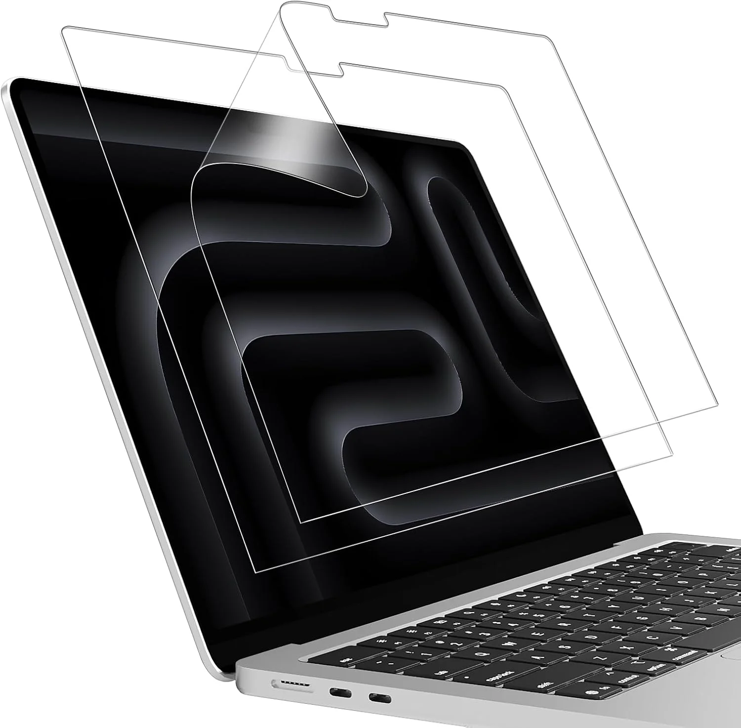 محافظ صفحه نمایش برای مک بوک پرو ۱۴ اینچی مدل های A3434 A3401 A3185 A2918 A2992 A2779 A2442 (مناسب برای مدل های M5 M4 M3 M2 M1) با سختی 5H و ضد خش به همراه ابزار نصب