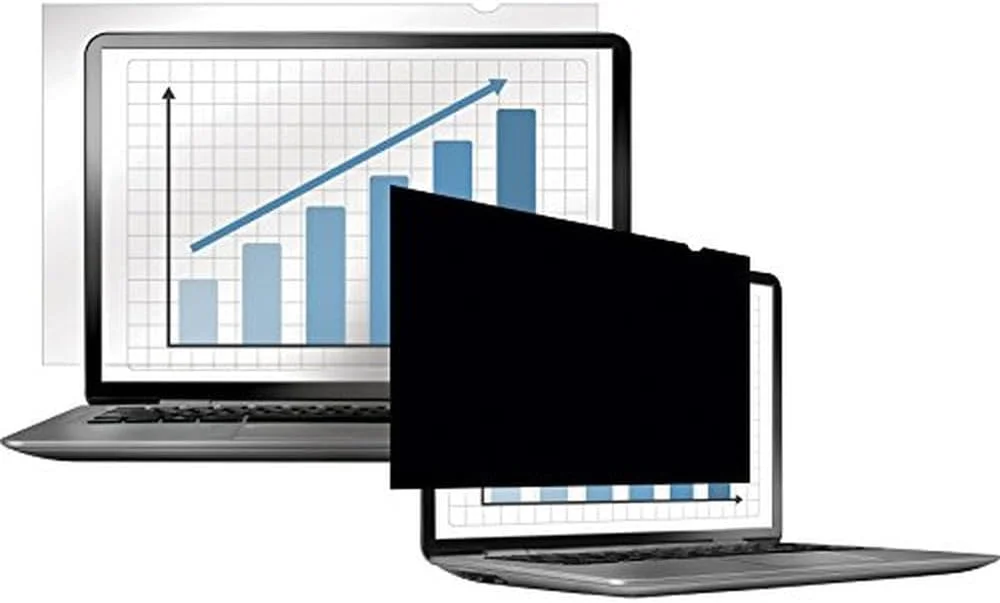 محافظ صفحه نمایش حریم خصوصی Fellowes PrivaScreen - محافظ صفحه نمایش ضد تابش نور برای لپ تاپ 15.6 اینچی (16:9، 345 x 194 میلی متر)، نصب و جداسازی آسان با زبانه های Quick Reveal