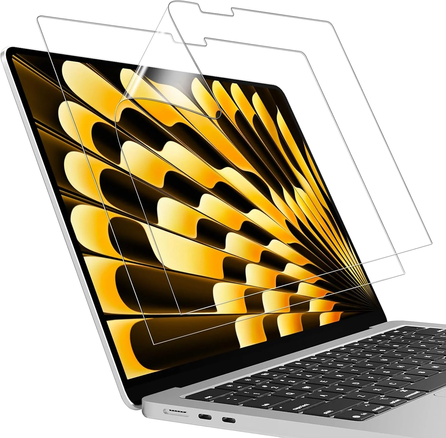 محافظ صفحه نمایش 2 عددی برای مک بوک ایر 15 اینچی تراشه M4 M3 M2 مدل A3241 A3114 A2941 2025-2022 سختی 5H ضد خش محافظ صفحه نمایش فیلتر ضد گرد و غبار لوازم جانبی