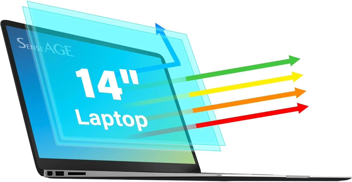 محافظ صفحه نمایش 14 اینچی لپ تاپ SenseAGE، فیلتر نور آبی، ضد خش و ضد تابش