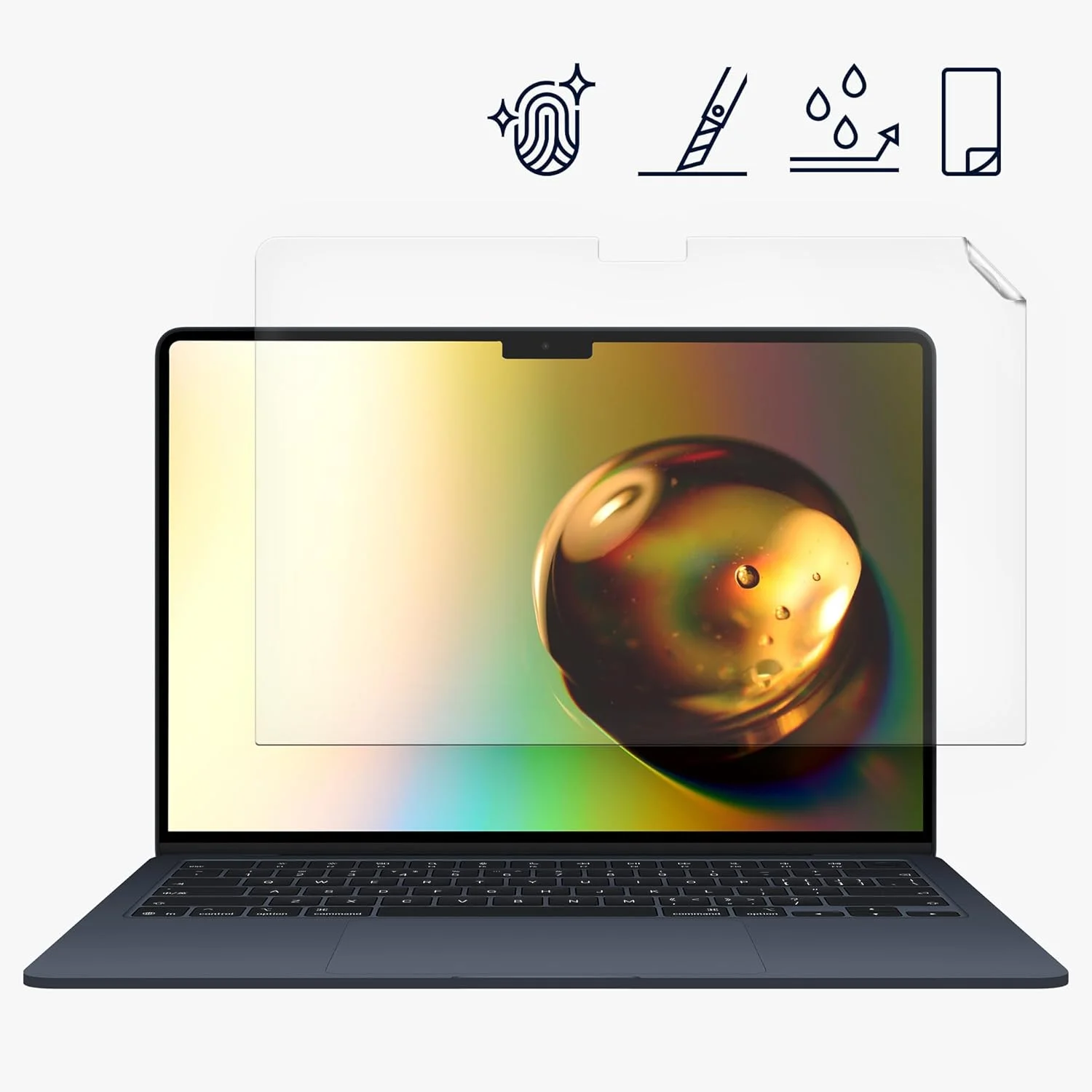 محافظ صفحه نمایش مات kwmobile سازگار با Apple MacBook Air 13 M4 2025 A3240 - محافظ صفحه نمایش