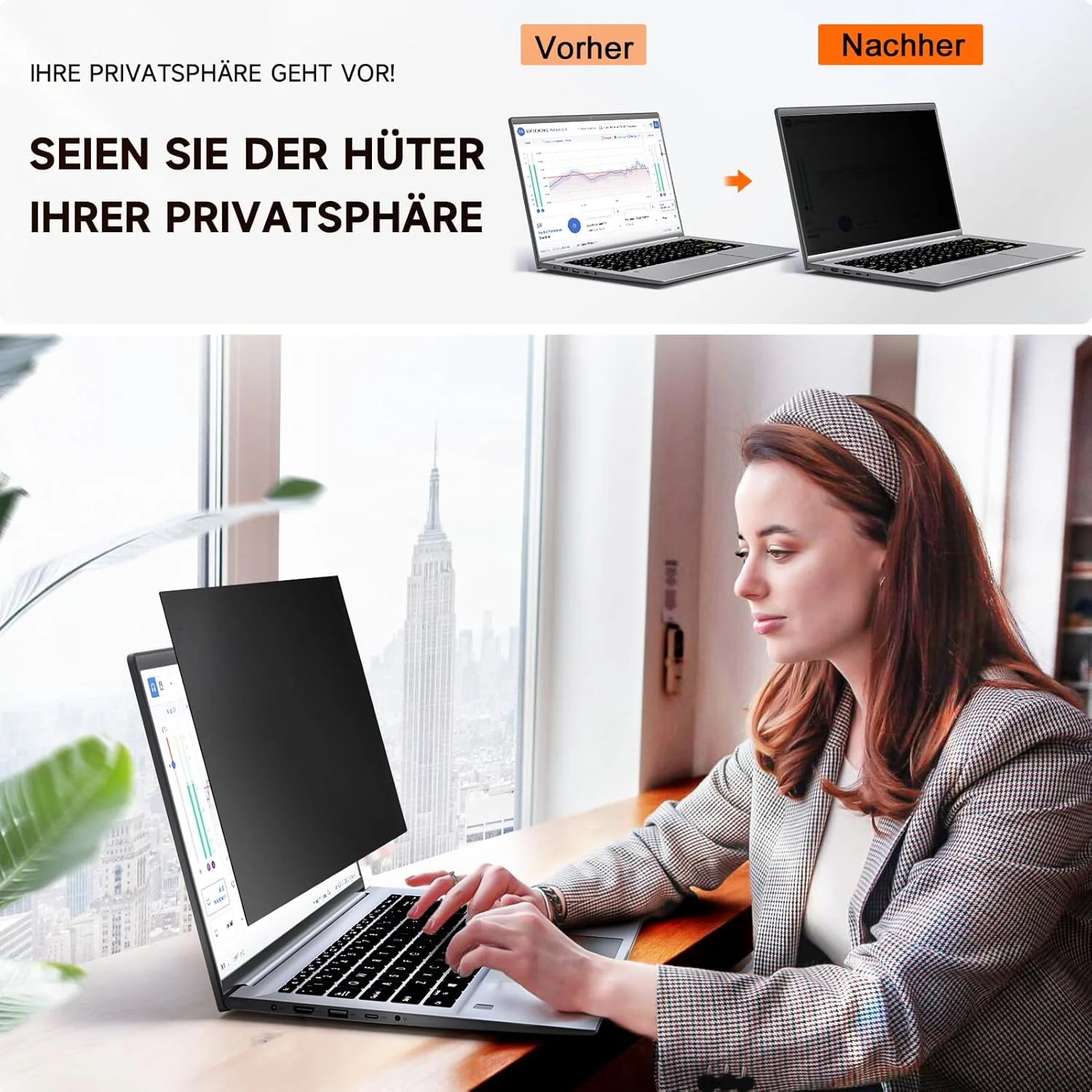 محافظ صفحه نمایش لپ تاپ مامول، فیلتر حریم خصوصی قابل جابجایی ضد نور آبی و ضد تابش نور، محافظ صفحه نمایش برای لنوو/اچ پی/دل/ایسر/سامسونگ/ایسوس/توشیبا (لپ تاپ 16 اینچ - 16:10)