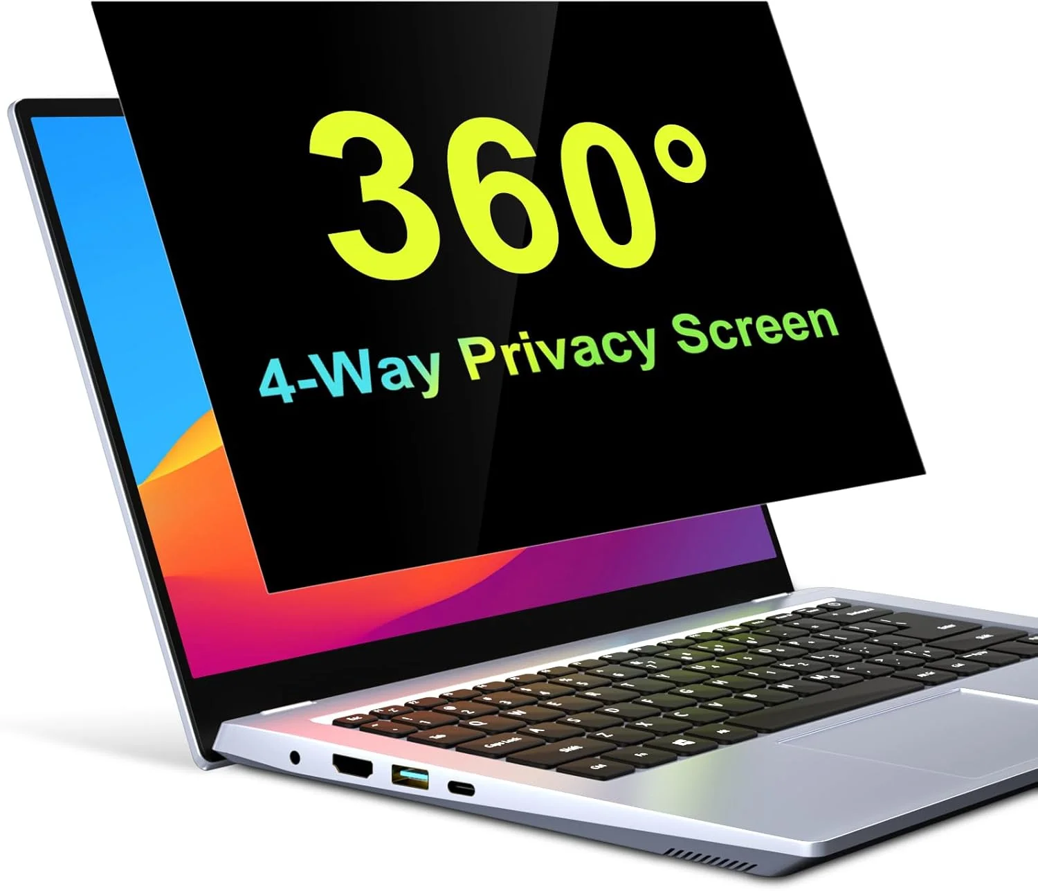 محافظ صفحه نمایش 360 درجه لپ تاپ 14 اینچ 16:9، محافظ حریم خصوصی چهار طرفه 14 اینچ، ضد نور آبی و ضد تابش نور صفحه نمایش لپ تاپ برای لنوو، اچ پی، دل، ایسر، ایسوس