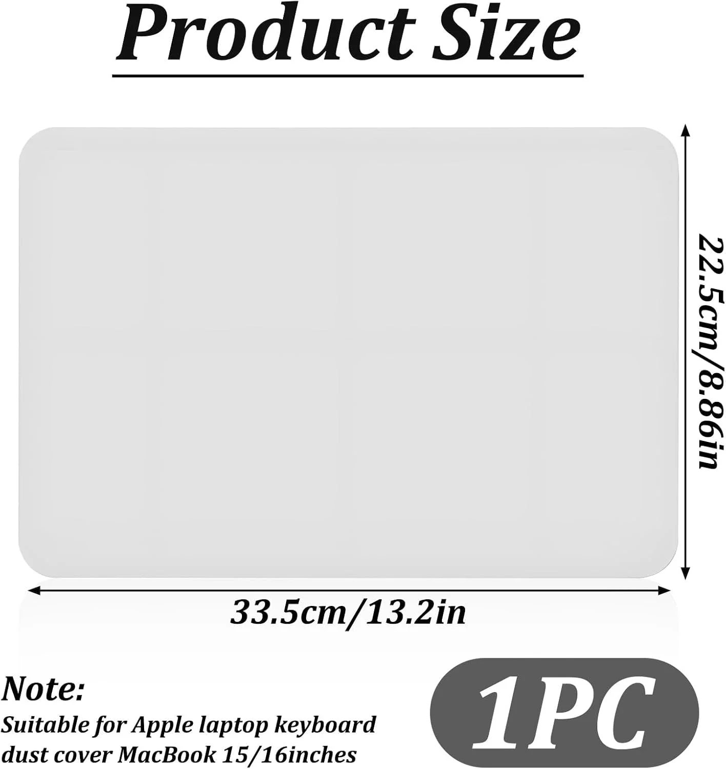روکش صفحه کلید کامپیوتر، 33.5 x 22.5 سانتی متر، میکروفیبر ممتاز، محافظت در برابر اثر انگشت، محافظ صفحه نمایش صفحه کلید لپ تاپ، سازگار با MacBook Pro 15 اینچ / 16 اینچ