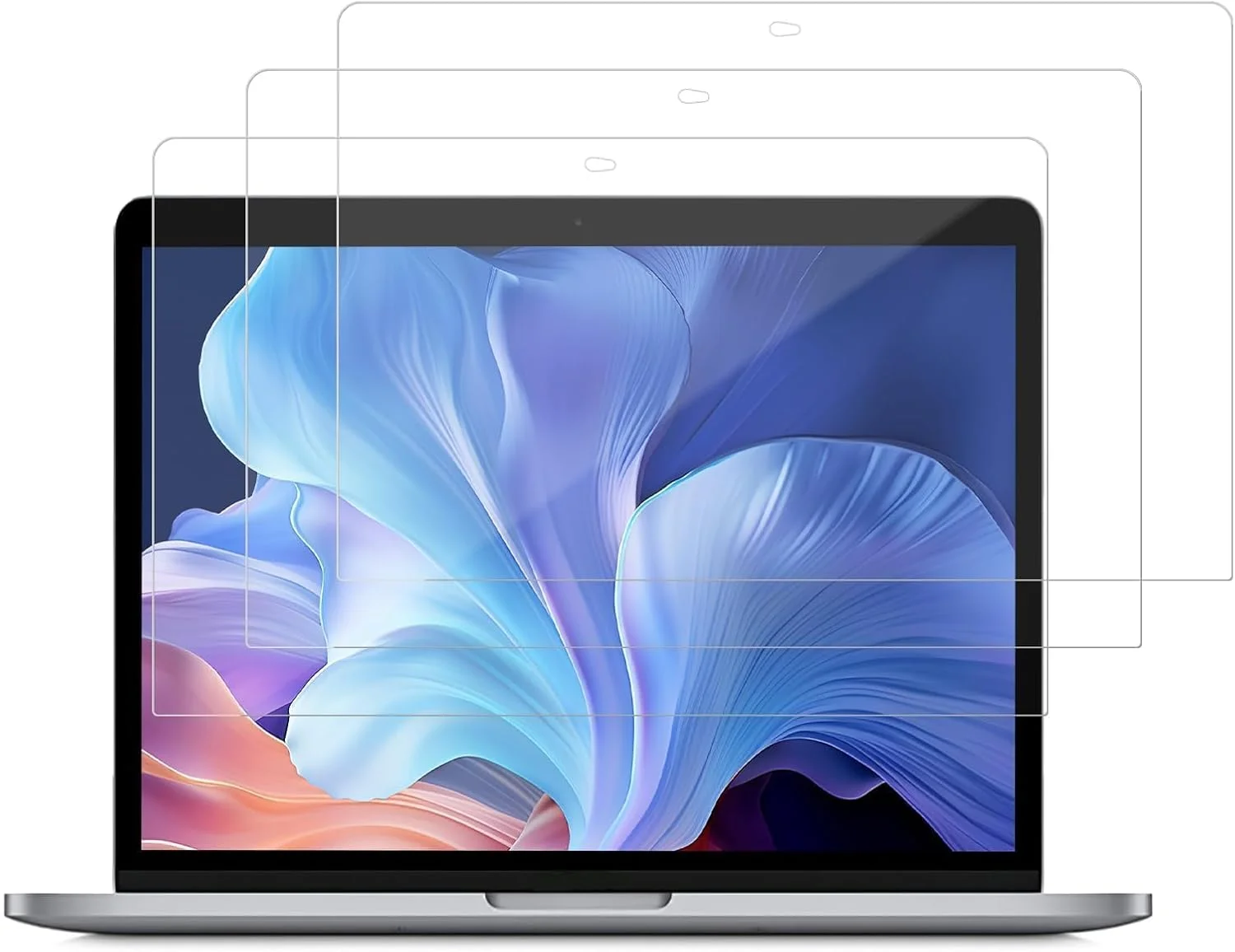 بسته 3 عددی محافظ صفحه نمایش شفاف برای مک بوک ایر 13 اینچ مدل های 2018-2021 با تراشه M1 A2337 A2179 A1932 و مک بوک پرو 13 اینچ مدل های 2016-2022 با تراشه M1 M2 A2889 A2251 A2338 A2159 A1706 A1708
