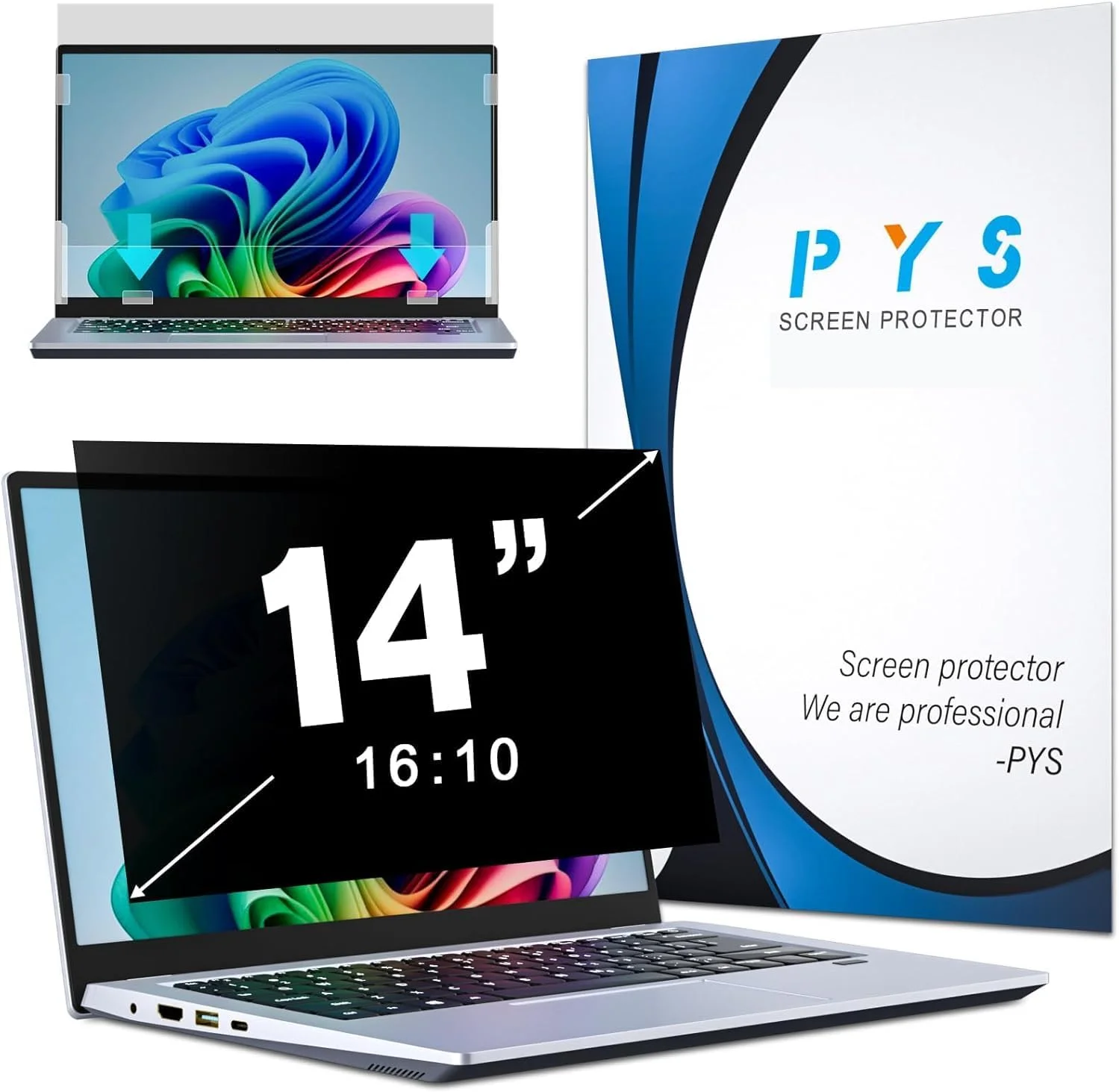 محافظ صفحه نمایش لپ تاپ 14 اینچ، ضد نور آبی و ضد تابش، فیلتر حریم خصوصی جداشدنی 16:10، سازگار با لنوو، اسگین، اچ پی، دل، ایسر، سامسونگ، ایسوس، توشیبا