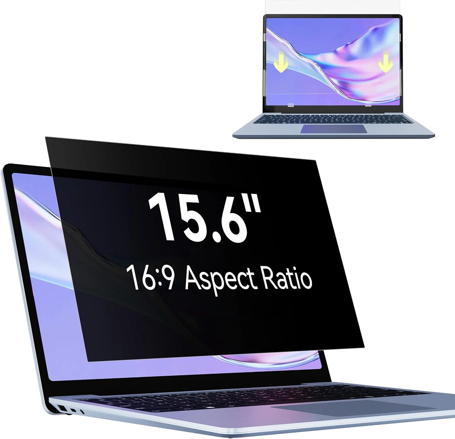 محافظ صفحه نمایش حریم خصوصی لپ تاپ 15.6 اینچ 16:9، ضد نور آبی و ضد تابش نور، فیلتر صفحه نمایش قابل جدا شدن سازگار با لنوو/اچ پی/دل/ایسر/سامسونگ/ایسوس