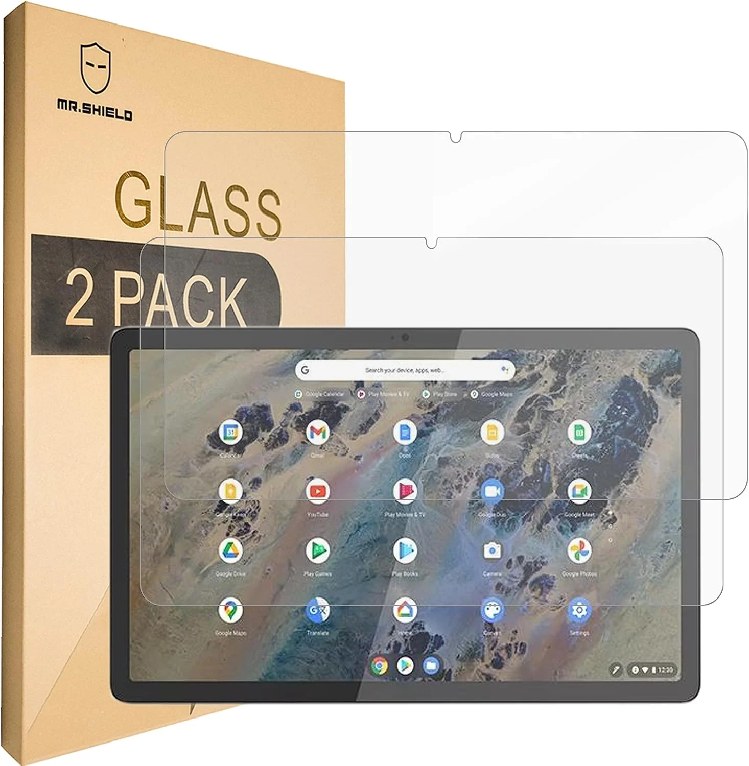 محافظ صفحه نمایش Mr.Shield سازگار با Lenovo IdeaPad Duet 3 Chromebook 11 اینچ [نسخه 2024-2025] [2 عدد] محافظ شیشه ای با سختی 9H، محافظ صفحه نمایش شفاف HD