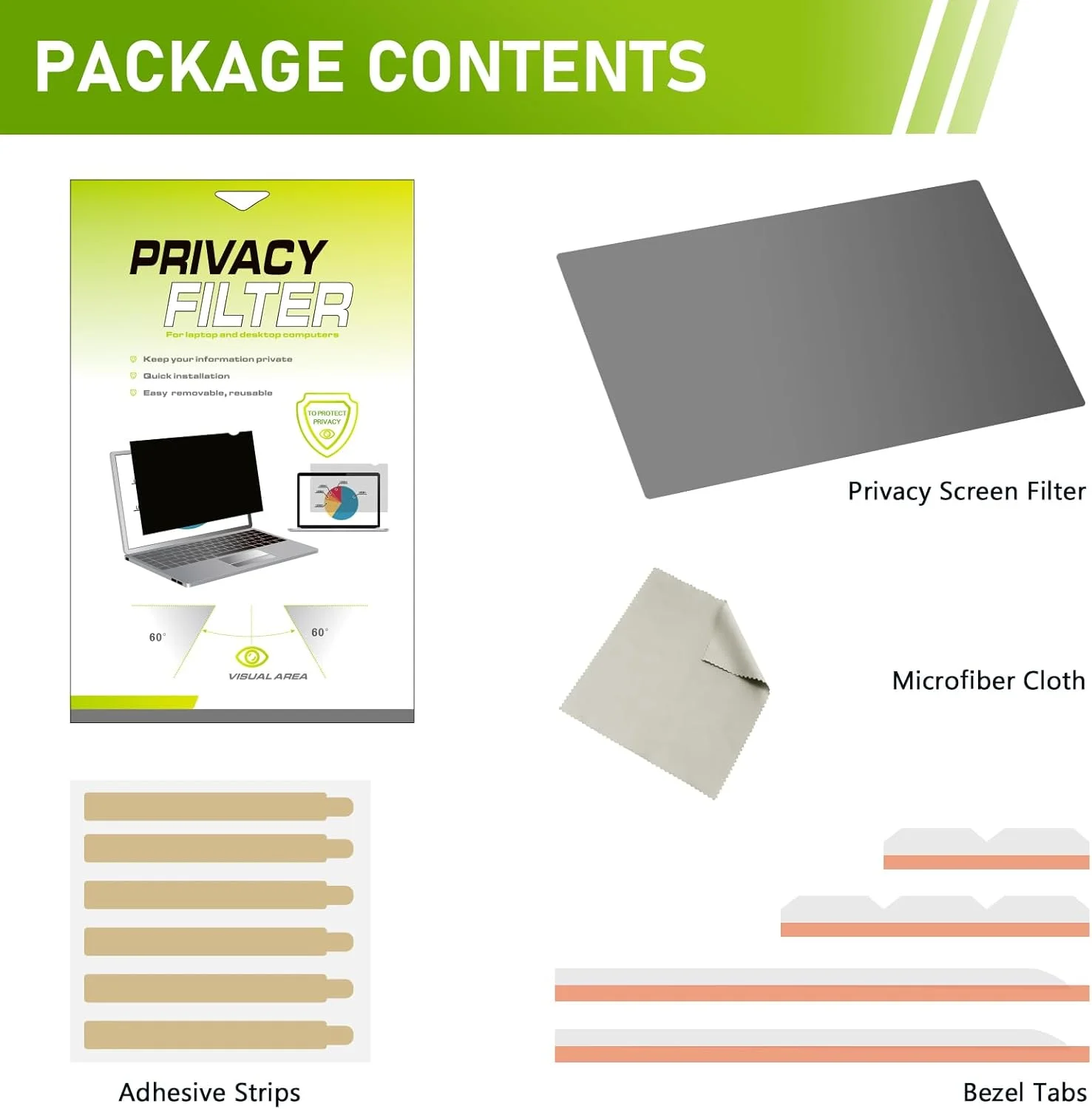 محافظ صفحه نمایش حریم خصوصی LAMA برای لپ تاپ 14 اینچی، فیلتر محافظ صفحه نمایش لپ تاپ با محافظ حریم خصوصی، ضد نور آبی و ضد تابش نور 16:10 (301 x 188 mm)