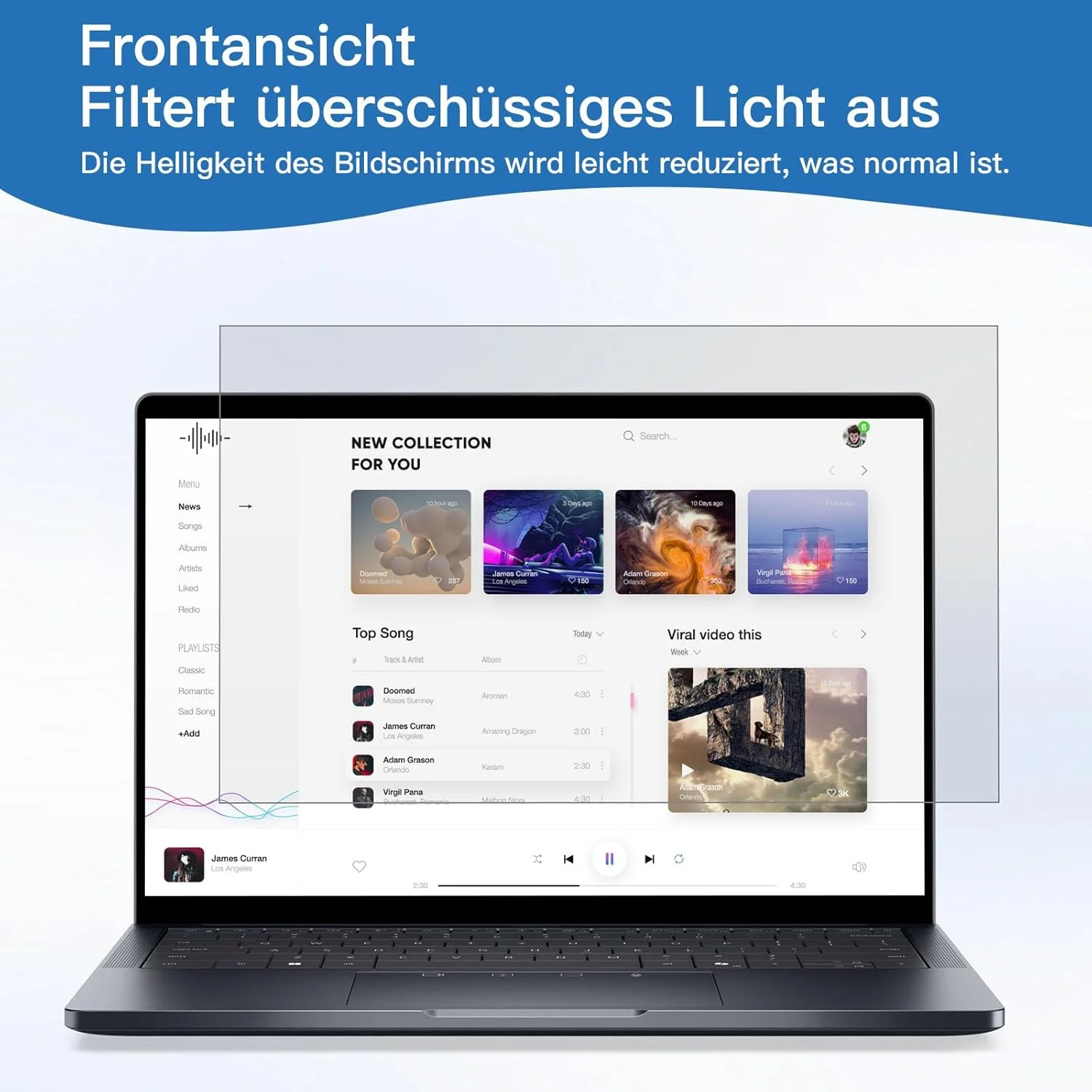 محافظ صفحه نمایش 360 درجه لپ تاپ 16 اینچ 16:10، ضد نور آبی و ضد تابش، سازگار با لنوو، ایسر، سامسونگ، ایسوس و توشیبا