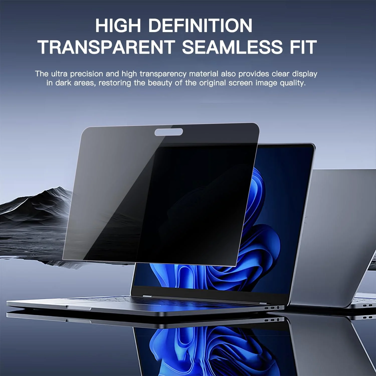 محافظ حریم خصوصی 360 درجه خودچسب برای مک بوک ایر 13.6/13 اینچ (2022-2025, M2, M3, M4)، محافظ صفحه نمایش 4 طرفه، وضوح HD، ضد نور آبی، ضد تابش نور، ضد اثر انگشت
