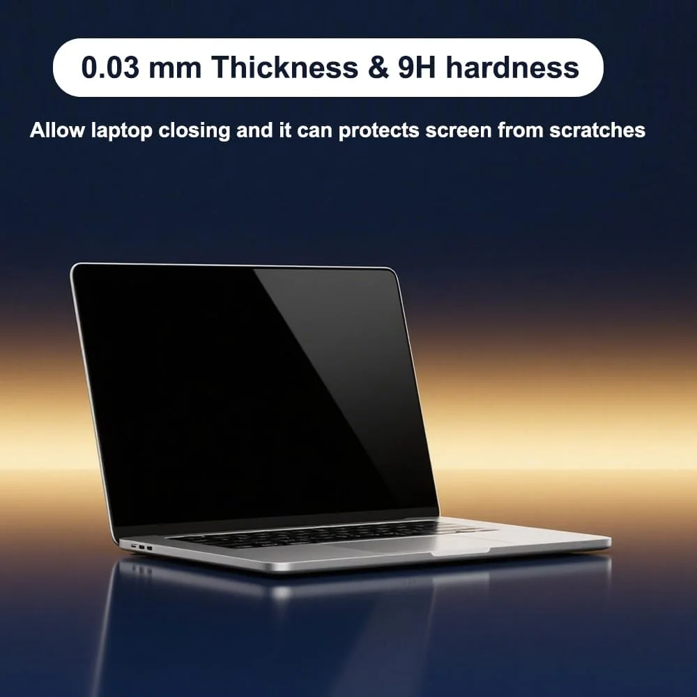 محافظ صفحه نمایش شیشه ای حرارت دیده برای مک بوک ایر ۱۳.۶ اینچی مدل های ۲۰۲۲-۲۰۲۵ تراشه M4 M3 M2 A3240 A3113 A2681، سختی 9H، محافظ صفحه نمایش شفاف ضد خش، لوازم جانبی محافظ لپ تاپ