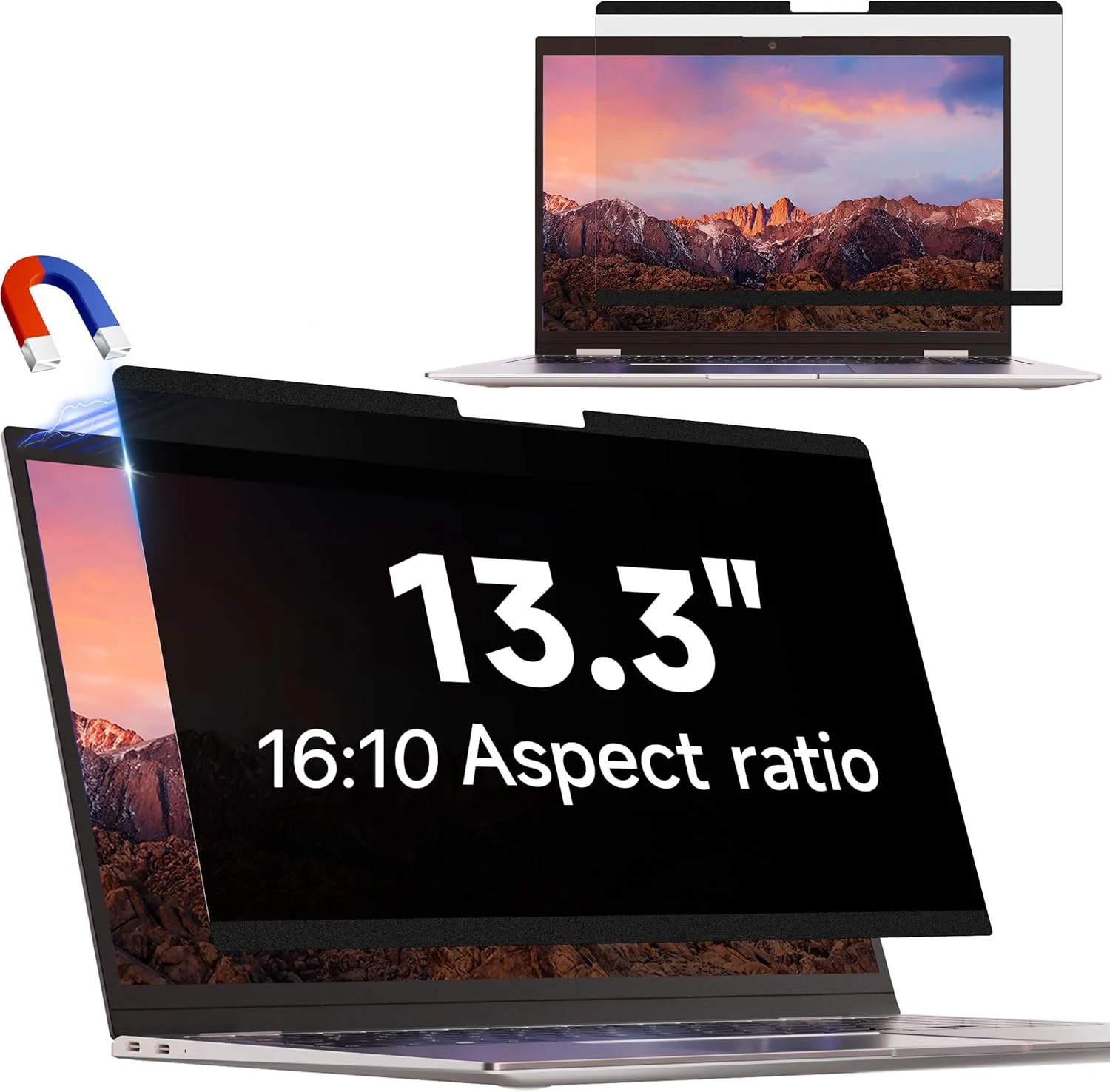 محافظ صفحه نمایش مغناطیسی لپ تاپ IPROKKO ۱۳.۳ اینچ ۱۶:۱۰، محافظ حریم خصوصی جداشدنی، ضد نور آبی، ضد تابش نور، محافظ صفحه نمایش برای Hp/Dell/Acer/Lenovo/ThinkPad/Asus