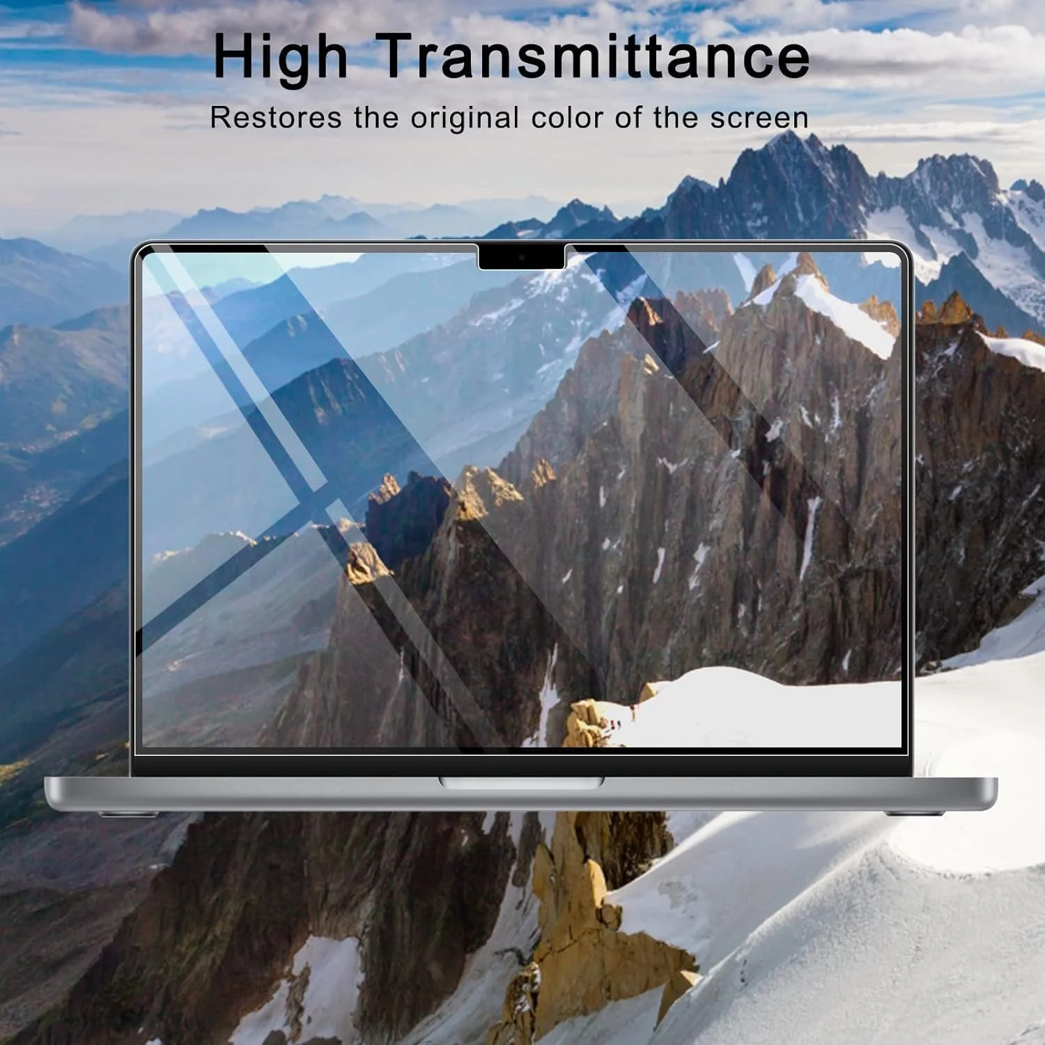 محافظ صفحه نمایش برای مک بوک پرو ۱۴ اینچ (مدل های M5 M4 M3 M2 M1) مدل های A3434 A3401 A3185 A2918 A2992 A2779 A2442 با سختی 5H، ضد خش و لوازم جانبی محافظ