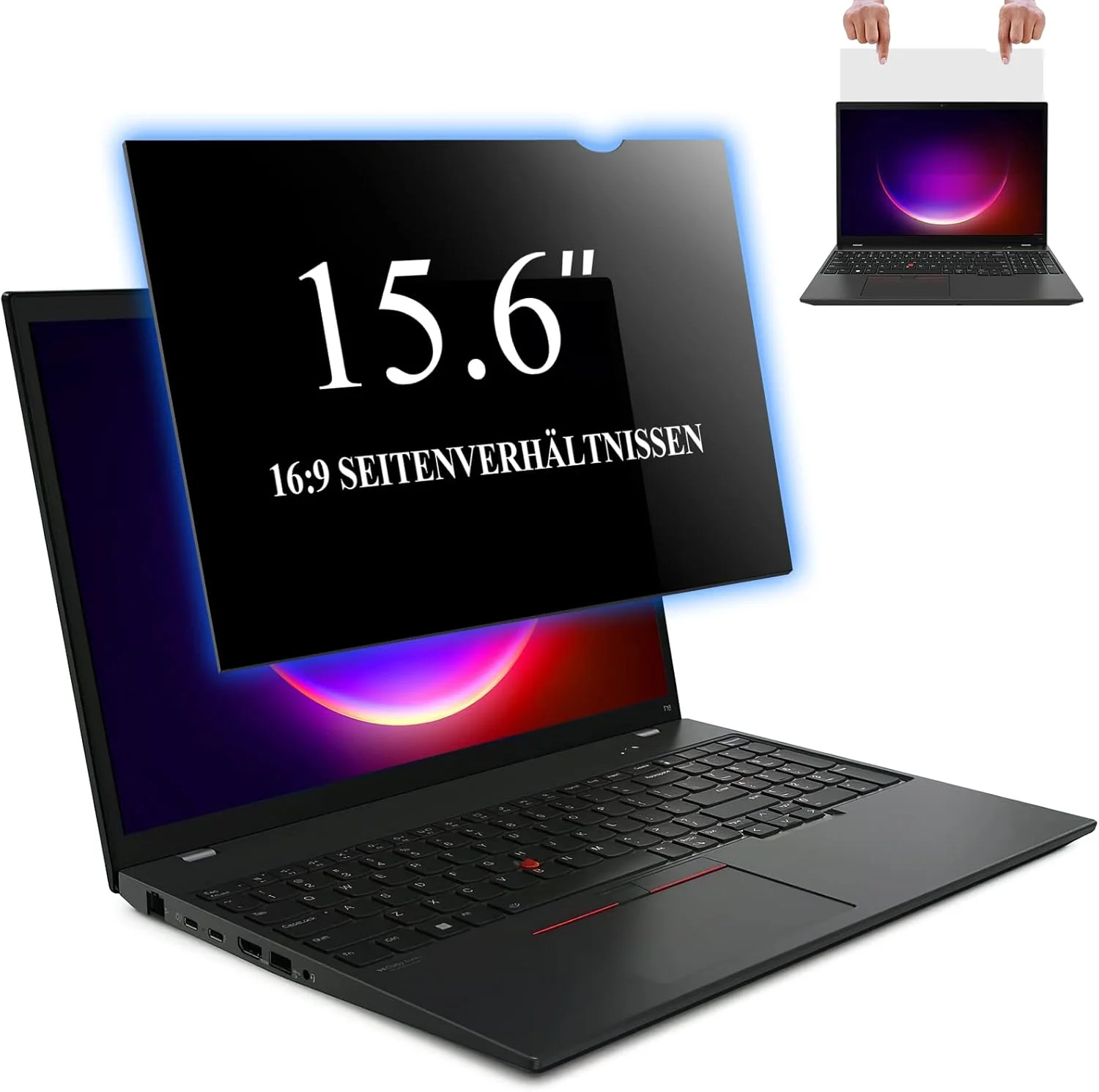 محافظ صفحه نمایش لپ تاپ 15.6 اینچی با نسبت تصویر 16:9، محافظ حریم خصوصی و ضد نور آبی - ابعاد: 344mm x 194mm