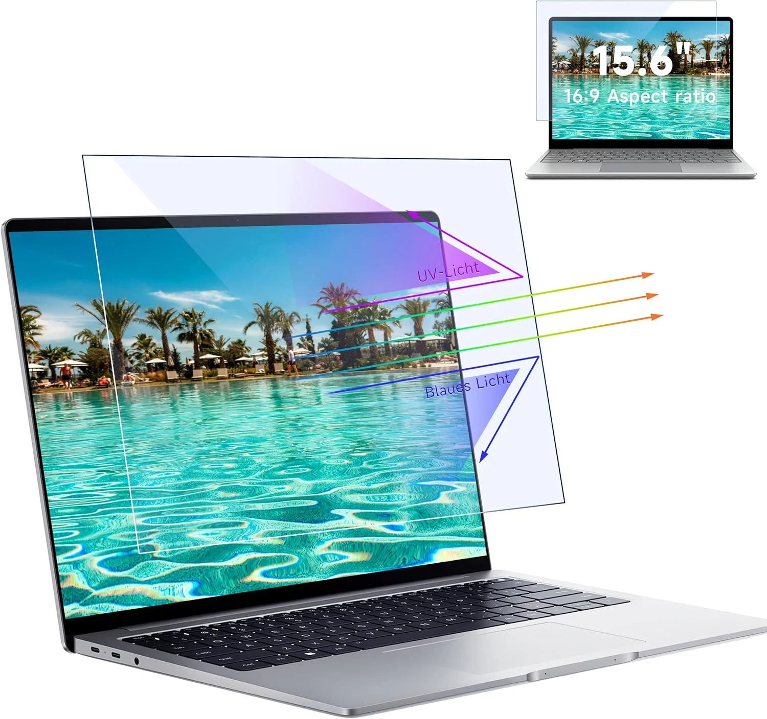 دو عدد محافظ صفحه نمایش فیلتر نور آبی 15.6 اینچ 16:9، محافظ صفحه نمایش ضد تابش نور، محافظ چشم، صفحه نمایش با وضوح بالا برای لپ تاپ های اچ پی/دل/ایسر/لنوو/تینک پد/ایسوس