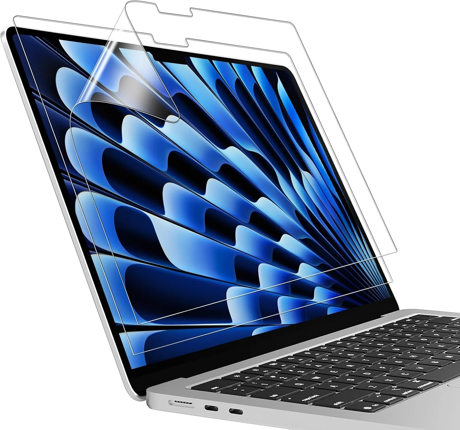 محافظ صفحه نمایش 2 عددی برای مک بوک ایر 13.6 اینچی M4 M3 M2 تراشه 2025-2022 سختی 5H ضد خش محافظ صفحه نمایش فیلتر ضد گرد و غبار لوازم جانبی