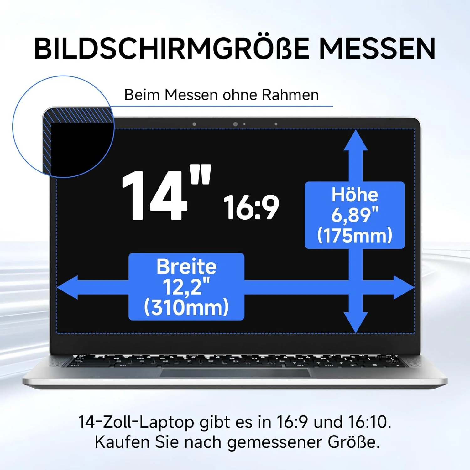 محافظ صفحه نمایش حریم خصوصی ZOEGAA برای لپ تاپ 14 اینچی 16:9، محافظ صفحه نمایش ضد نور آبی 14 اینچی، ضد تابش نور، صفحه نمایش حریم خصوصی قابل جابجایی برای HP Lenovo Dell Samsung Acer Asus