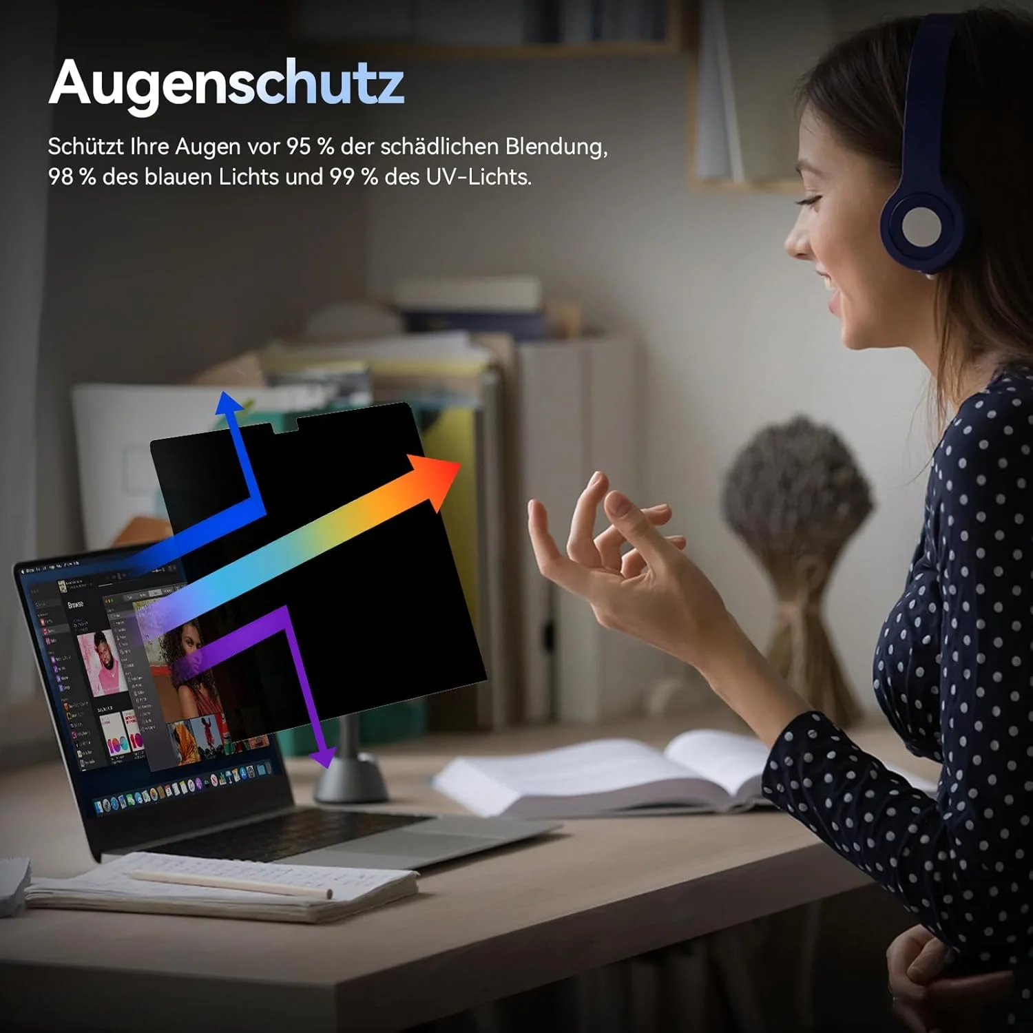 محافظ حریم خصوصی 360 درجه برای مک بوک پرو 14 اینچ 2024-2021 (M4/M3/M2/M1)، ضد نور آبی و ضد تابش نور، محافظ صفحه نمایش حریم خصوصی 4 طرفه برای لپ تاپ مک