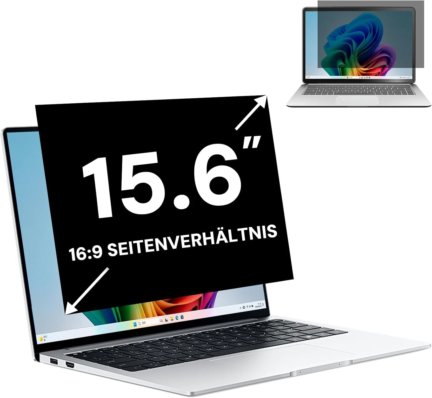 فیلتر محافظ حریم خصوصی لپ تاپ 15.6 اینچ 16:9، محافظ صفحه نمایش کامپیوتر و فیلتر نور آبی ضد تابش، محافظ صفحه نمایش 15.6 اینچی قابل جابجایی و محافظ ضد خش