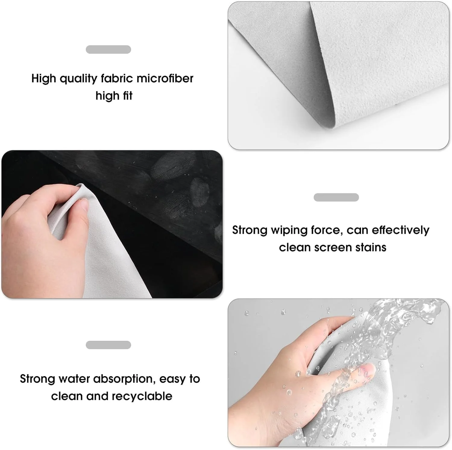 پارچه پوشش صفحه کلید لپ تاپ، پارچه محافظ صفحه کلید، آستر میکروفیبر بادوام و مقاوم در برابر پارگی و پارچه تمیز کننده، سازگار با مک بوک پرو 15 اینچ / 16 اینچ