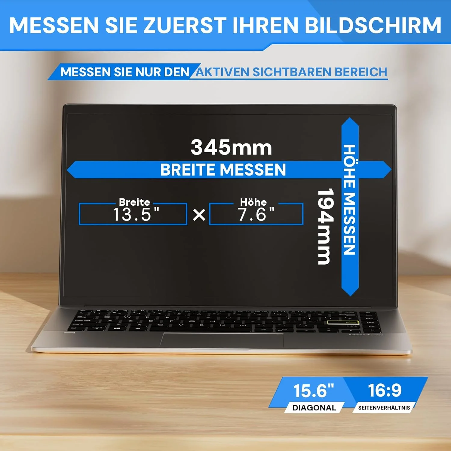 فیلتر محافظ حریم خصوصی لپ تاپ 15.6 اینچ 16:9، محافظ صفحه نمایش کامپیوتر و فیلتر نور آبی ضد تابش، محافظ صفحه نمایش 15.6 اینچی قابل جابجایی و محافظ ضد خش