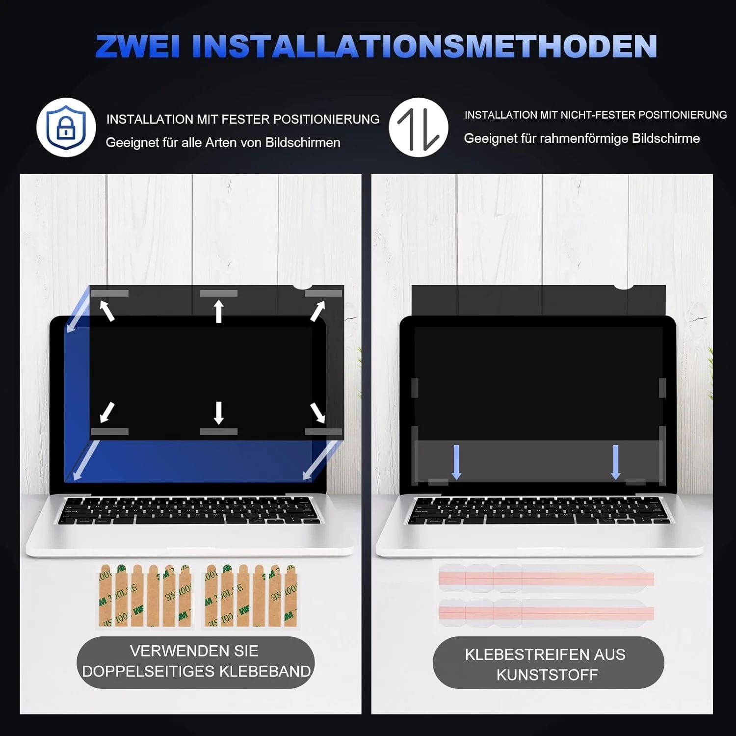 لوازم جانبی نصب محافظ صفحه نمایش حریم خصوصی برای مانیتور کامپیوتر، لپ تاپ، نوت بوک و مک بوک