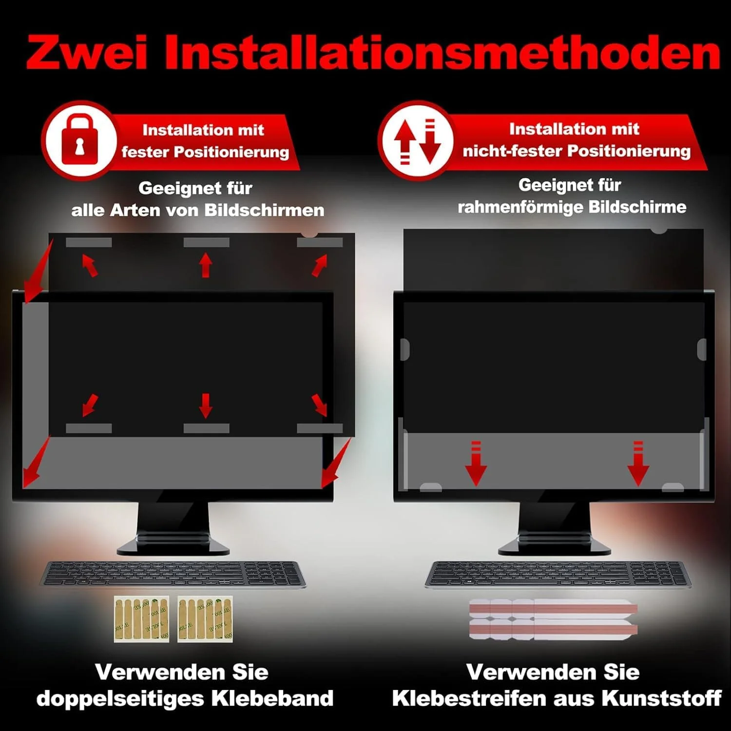 لوازم جانبی نصب محافظ صفحه نمایش حریم خصوصی برای مانیتور کامپیوتر، لپ تاپ، نوت بوک و مک بوک