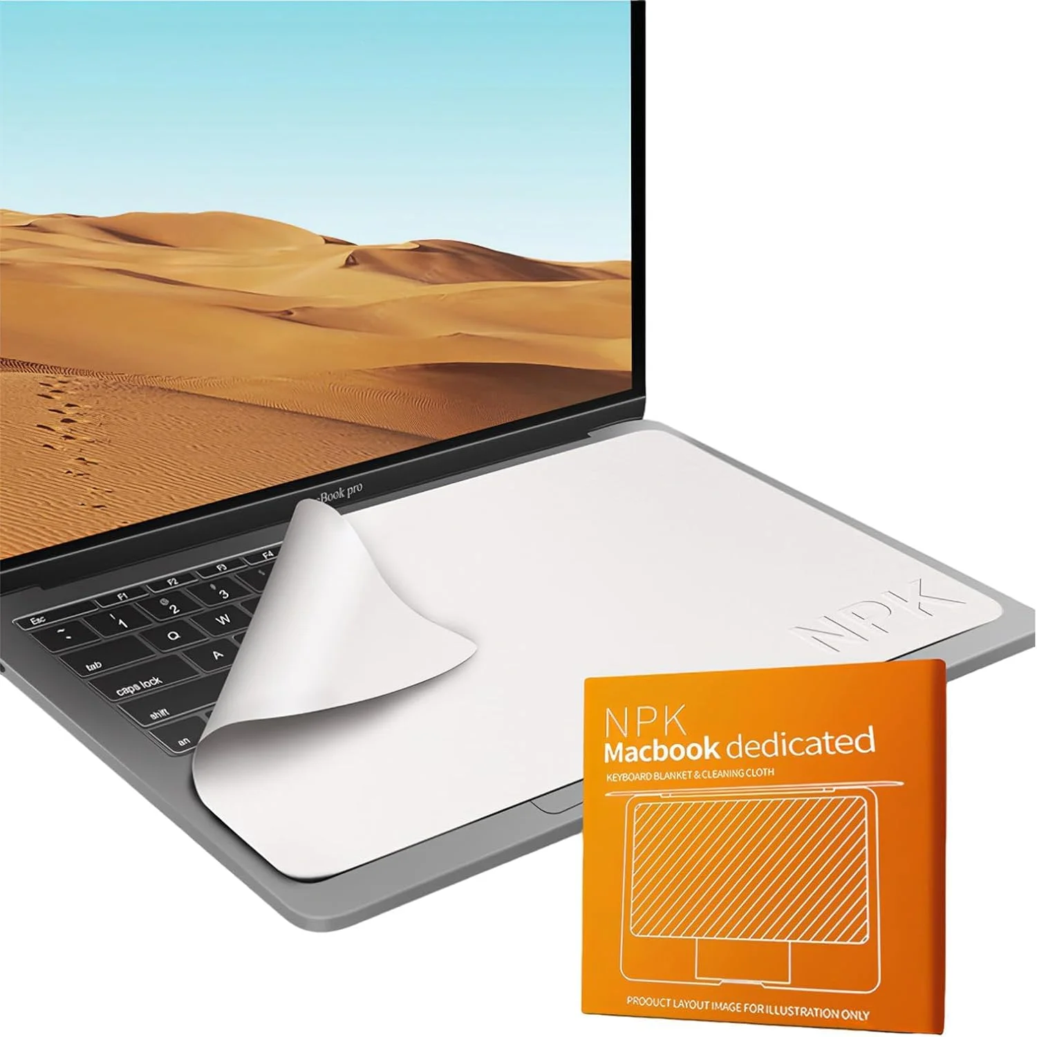 محافظ صفحه کلید و نمایشگر لپ تاپ، ست محافظتی برای صفحه کلید و نمایشگر لپ تاپ – پارچه تمیز کننده میکروفایبر (34 x 22.5 سانتی متر) برای مک بوک پرو 15 اینچ و 16 اینچ، دل XPS، اچ پی Envy و غیره