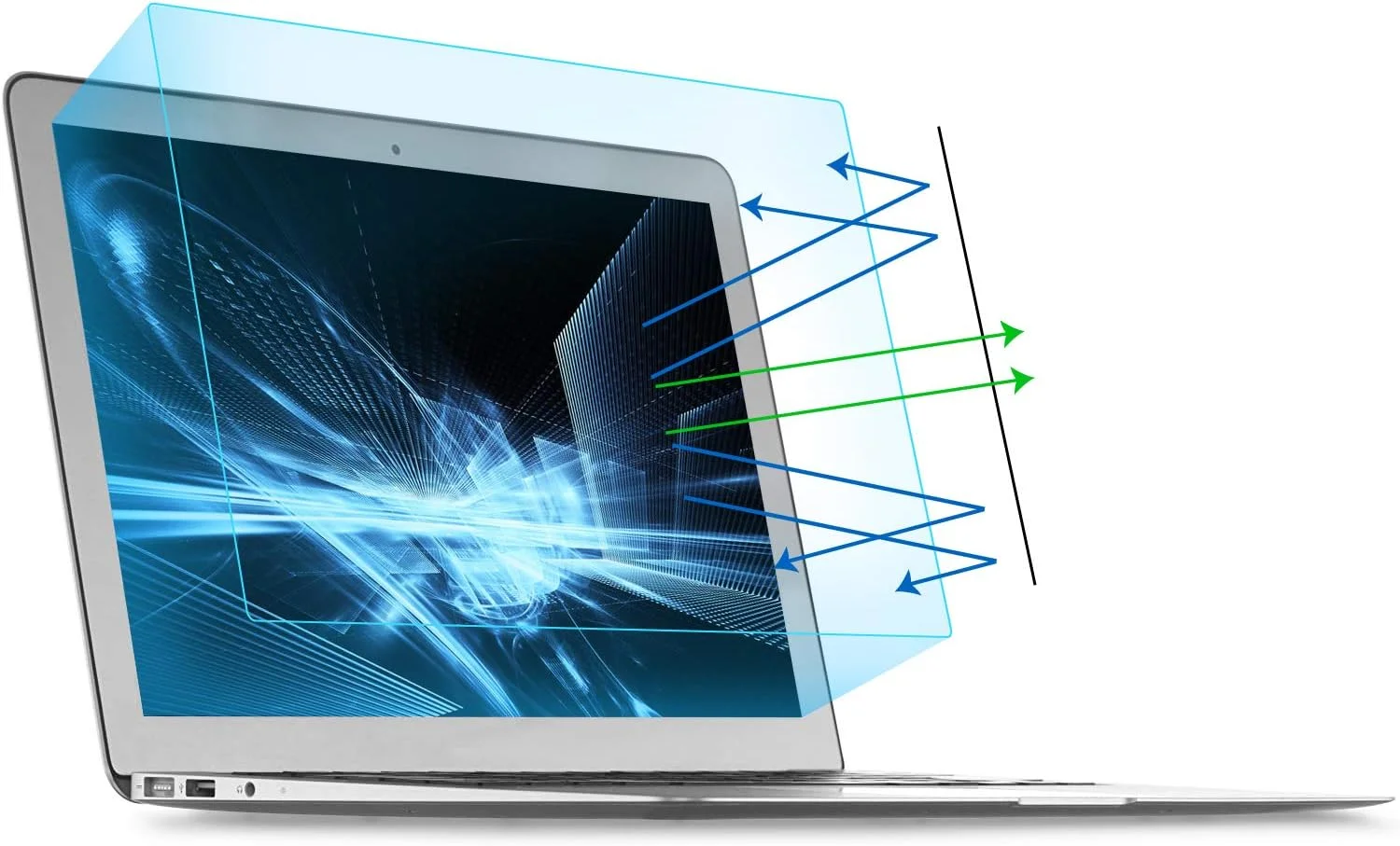 محافظ صفحه نمایش 2 عددی MOSISO سازگار با مک بوک ایر 13 اینچ A1466 A1369 مدل های 2010-2017، مات، مسدود کننده نور آبی، محافظت از چشم در برابر اشعه ماوراء بنفش، فیلم فیلتر صفحه نمایش لپ تاپ، شفاف