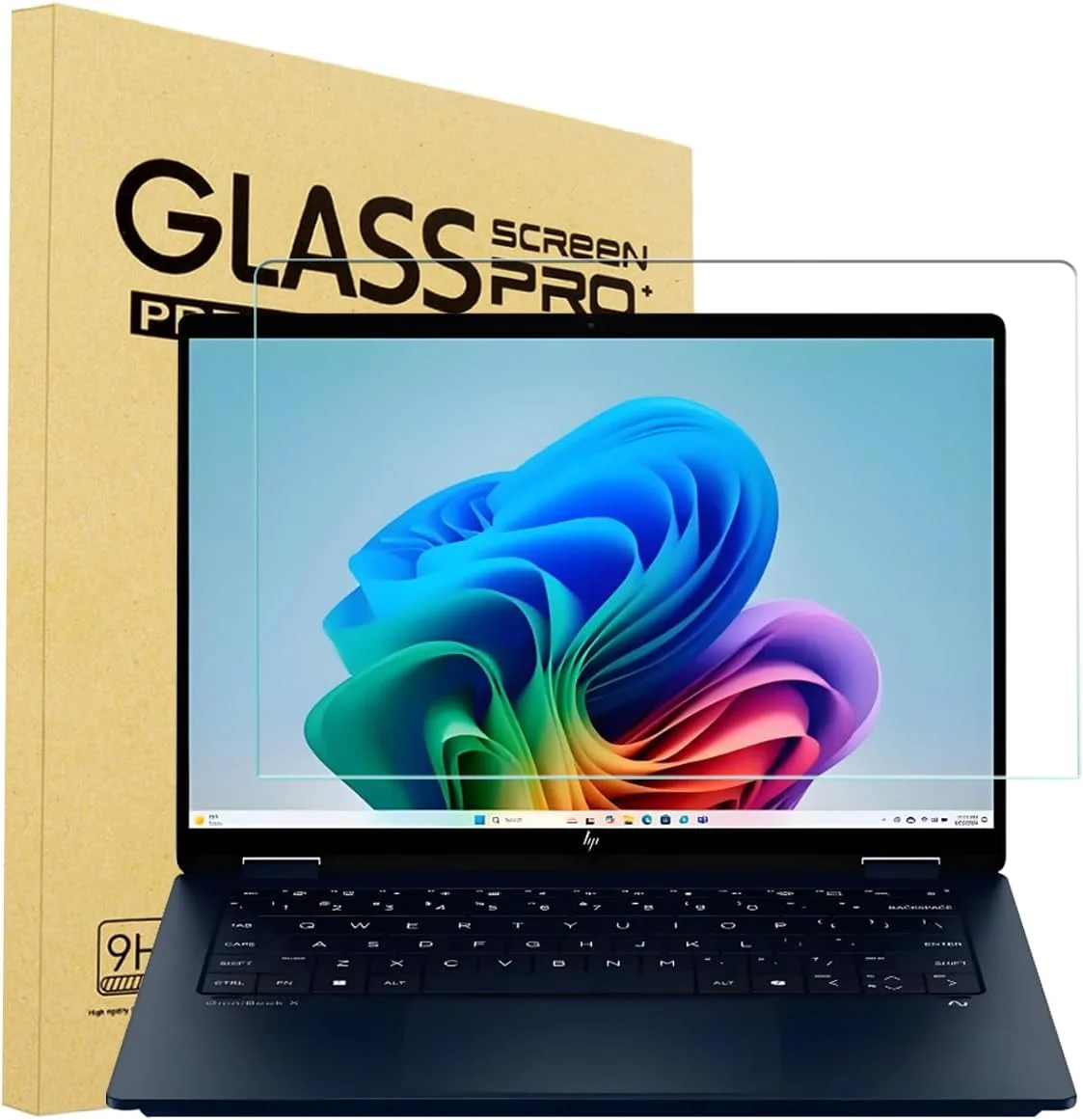 محافظ صفحه نمایش شیشه ای حرارت دیده i-Tensodo برای لپ تاپ لمسی 2 در 1 HP OmniBook X Flip x360 14 اینچی (14-fk/fm0000) مدل 2025، 2.5D، شفاف HD، ضد خش