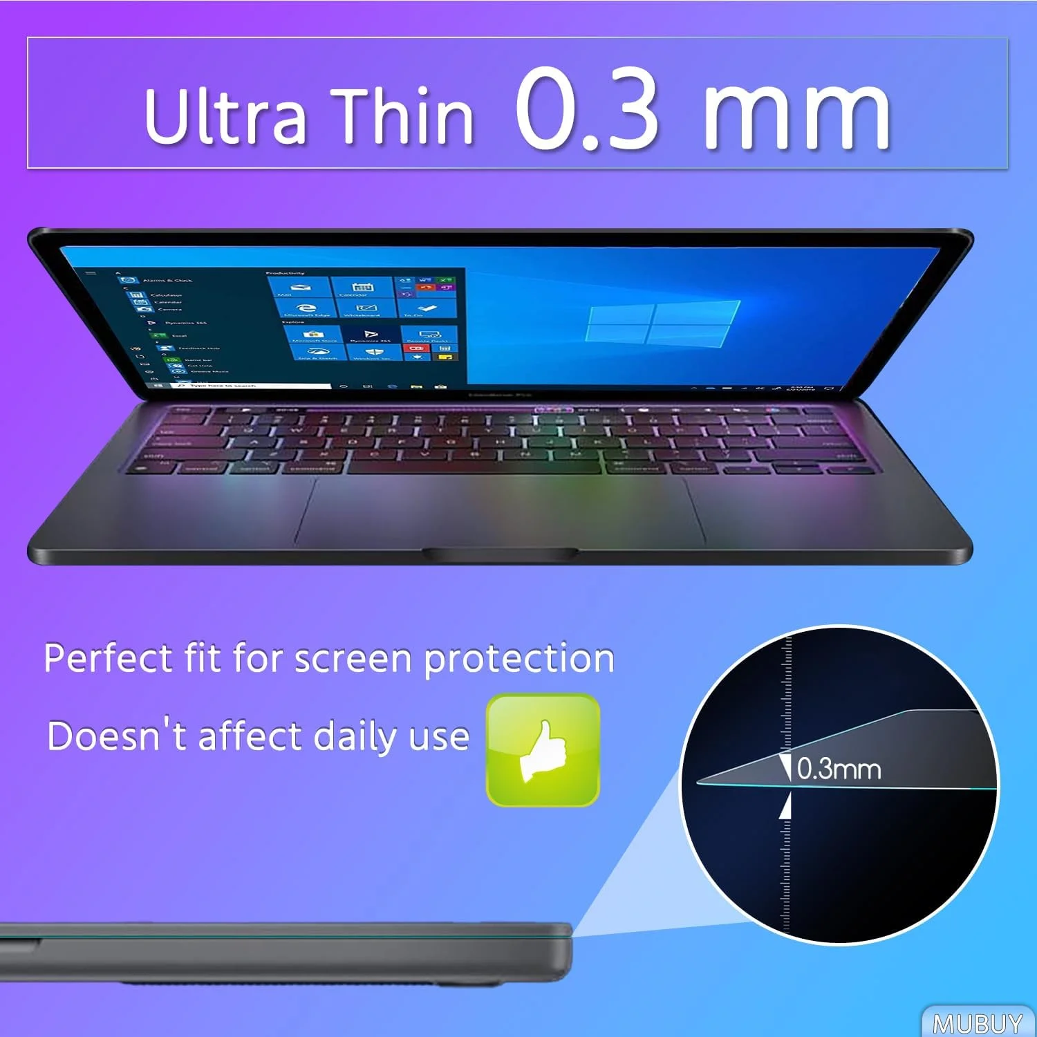 محافظ صفحه نمایش شیشه ای تمپرد MUBUY-GOL برای لپ تاپ 15.6 اینچی Samsung Galaxy Book5 360، Galaxy Book4 360 15.6، Galaxy Book4 15.6 اینچ، ضد خش با سختی 9H، ضد اثر انگشت