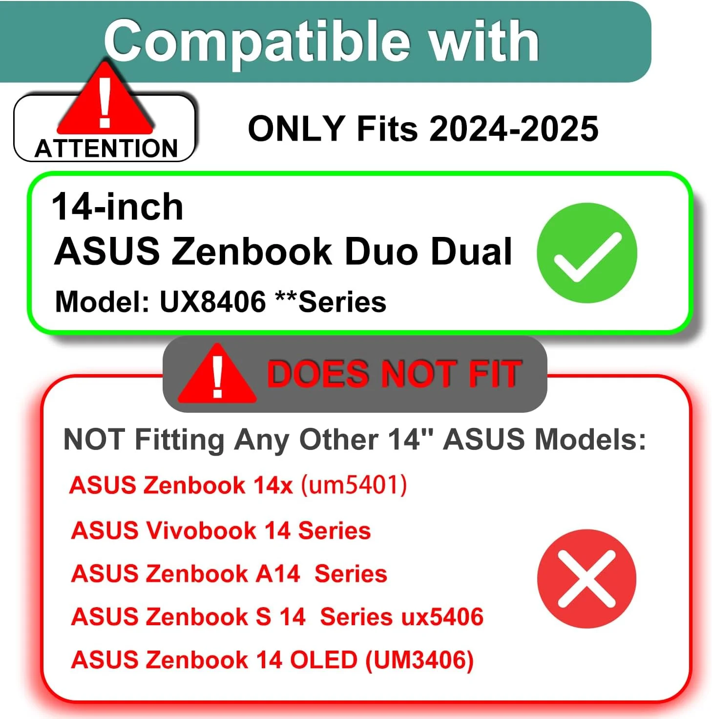محافظ صفحه نمایش شیشه ای حرارت دیده KEANBOLL، بسته 2 عددی، طراحی شده برای لپ تاپ 2 در 1 ASUS Zenbook Duo Dual 14 اینچی (UX8406) مدل 2024-2025، فوق العاده شفاف، سختی 9H (1 ست - صفحه نمایش اصلی و ثانویه)