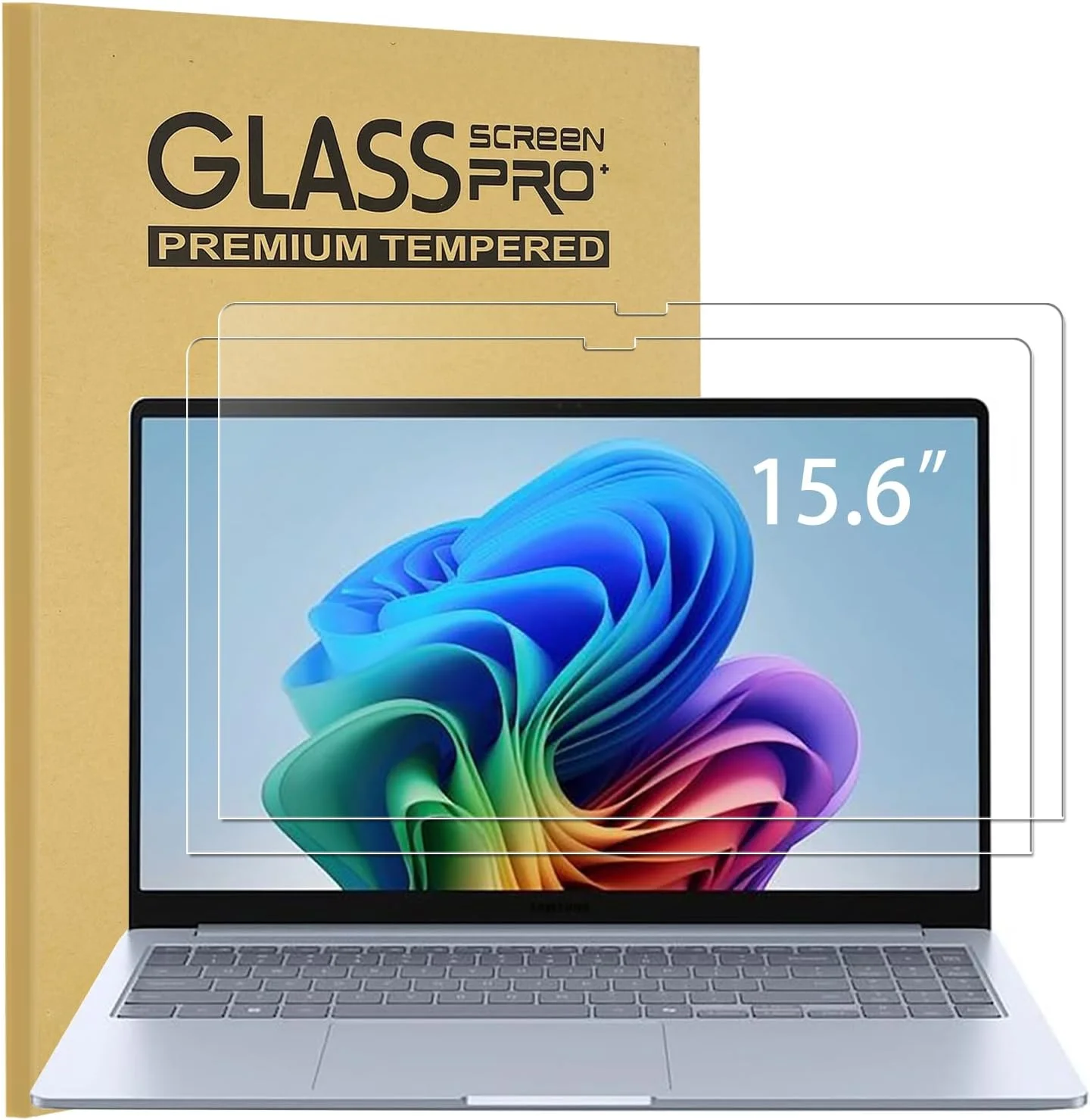محافظ صفحه نمایش 2 عددی KEANBOLL برای لپ تاپ 15.6 اینچی Samsung Galaxy Book5 360 / Galaxy Book4 360 / Galaxy Book4، شیشه حرارت دیده - ضد خش با سختی 9H