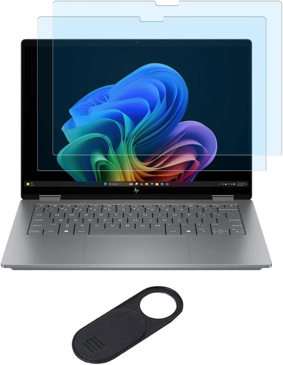 محافظ صفحه نمایش ضد نور آبی و ضد انعکاس برای لپ تاپ لمسی 2 در 1 HP OmniBook X Flip x360 14 اینچی (مدل 14-fk/fm0000)، کاهش خستگی چشم، ضد اثر انگشت (بسته 2 عددی)