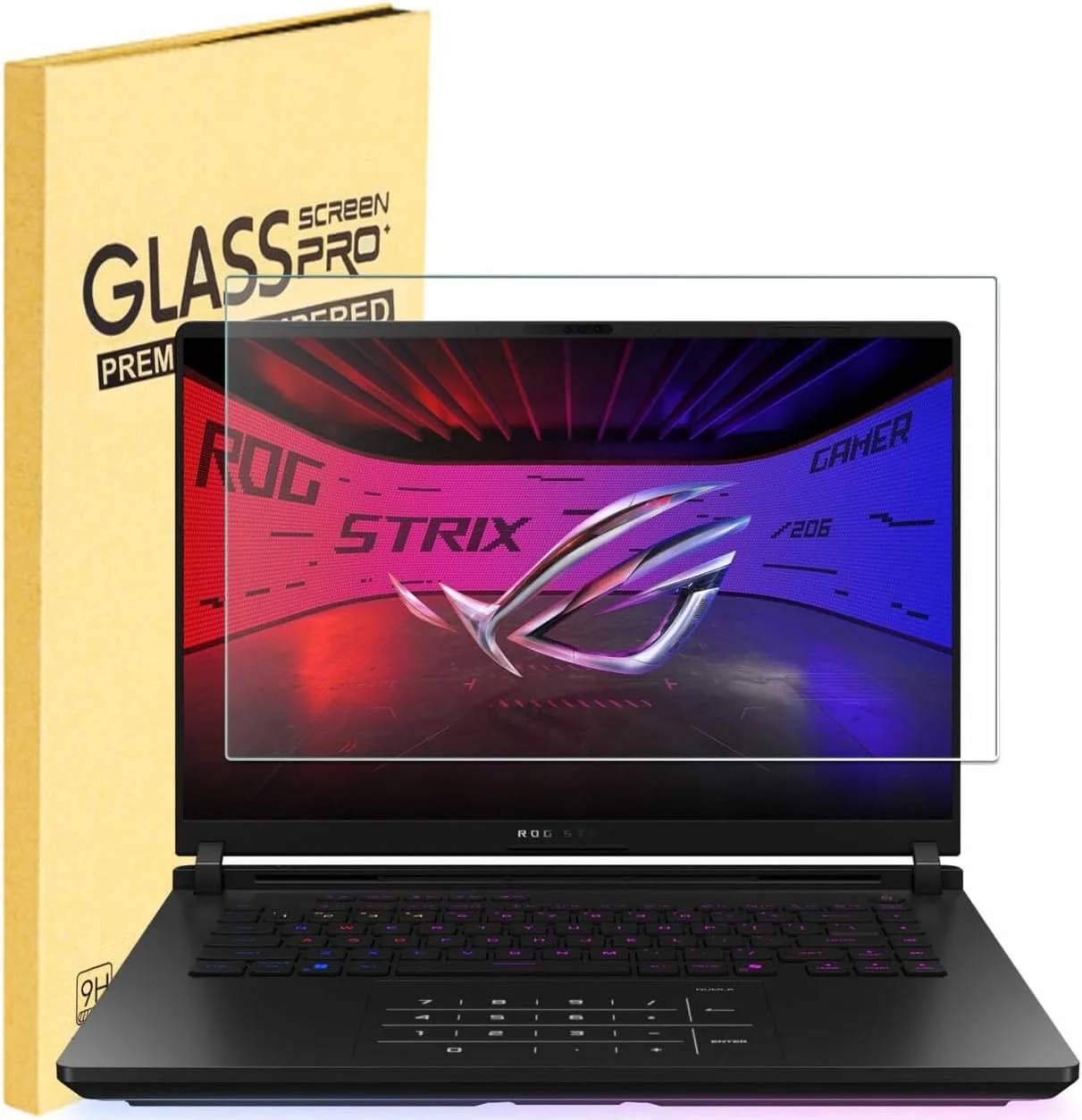 محافظ صفحه نمایش شیشه ای تمپرد MUBUY-GOL برای لپ تاپ های گیمینگ 16 اینچی ASUS Rog مدل های 2023، 2024 و 2025 ASUS ROG Strix G16, ROG Strix SCAR 16, Rog Zephyrus G16 M16, Rog Flow X16، سختی 9H، بدون حباب