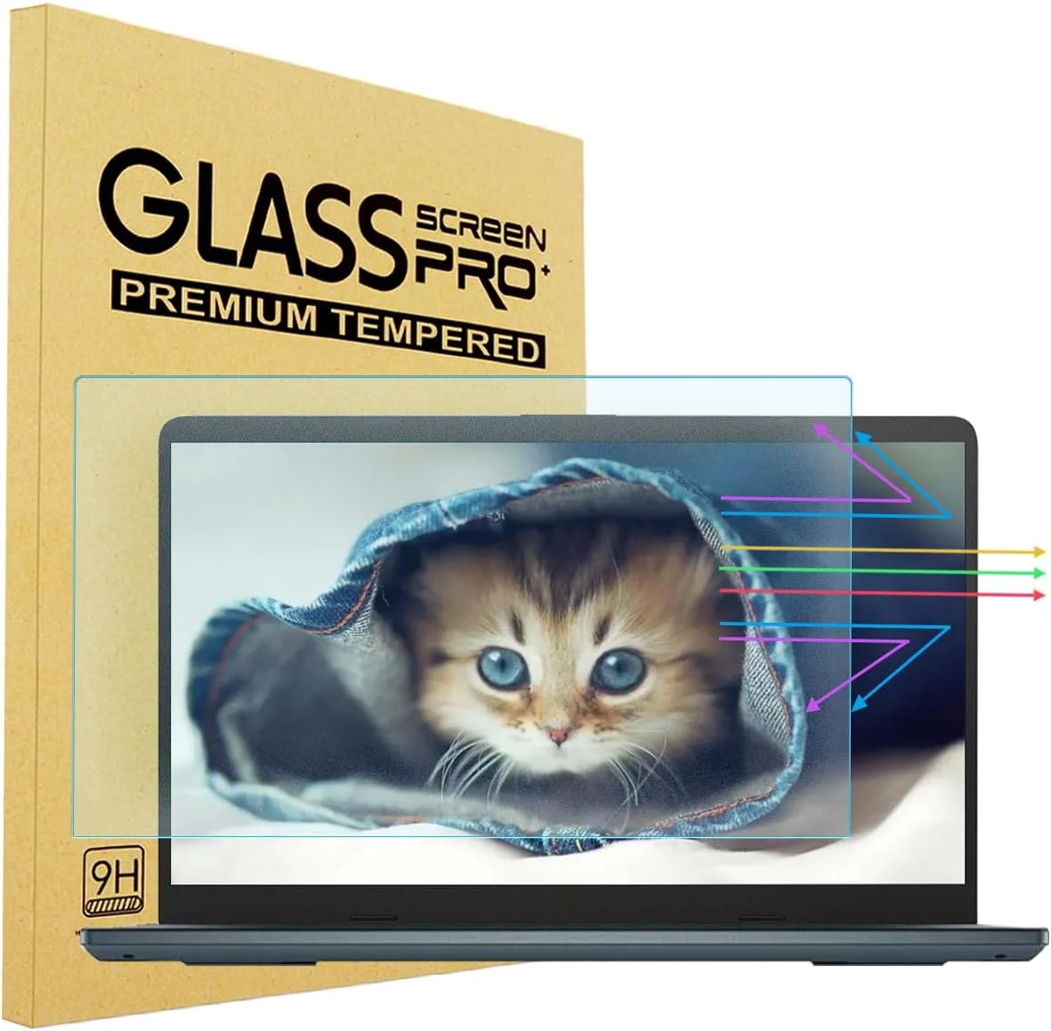 محافظ صفحه نمایش شیشه ای حرارت دیده 15.6 اینچی ضد نور آبی برای لپ تاپ های 15.6 اینچی HP/Dell/Acer/ASUS/Samsung/Lenovo/Samsung/MSI/LG با نسبت تصویر 16:9، محافظ صفحه نمایش محافظ چشم، سختی 9H، Ultra HD