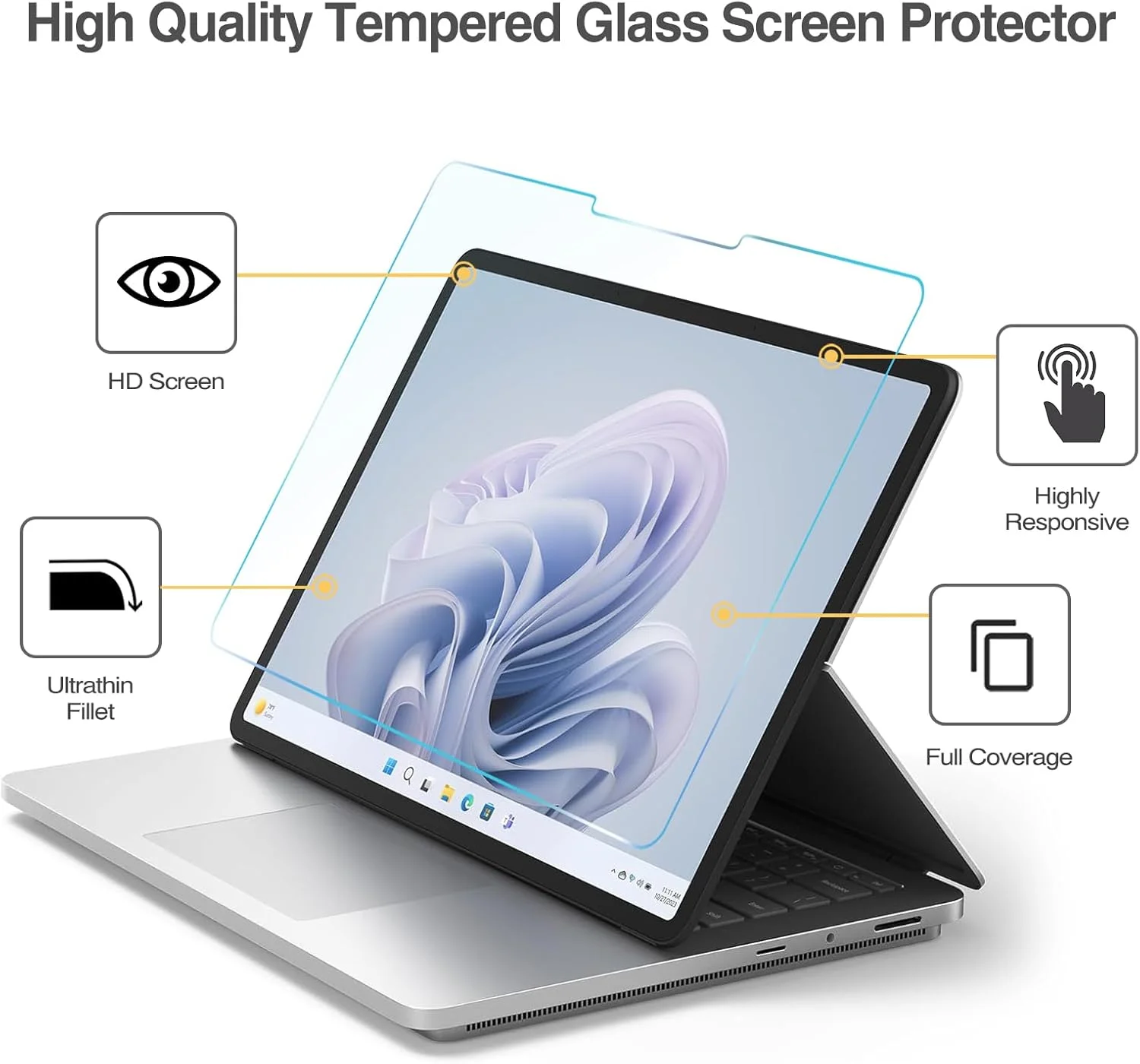 محافظ صفحه نمایش شیشه ای حرارت دیده ProCase، مناسب برای مایکروسافت Surface Laptop Studio 2 (مدل 2023) / Surface Laptop Studio (مدل 2021) 14.4 اینچی، محافظ صفحه نمایش فوق العاده شفاف محافظ صفحه نمایش شیشه ای حرارت دیده ProCase، مناسب برای مایکروسافت Surface Laptop Studio 2 (مدل 2023) / Surface Laptop Studio (مدل 2021) 14.4 اینچی، محافظ صفحه نمایش فوق العاده شفاف
