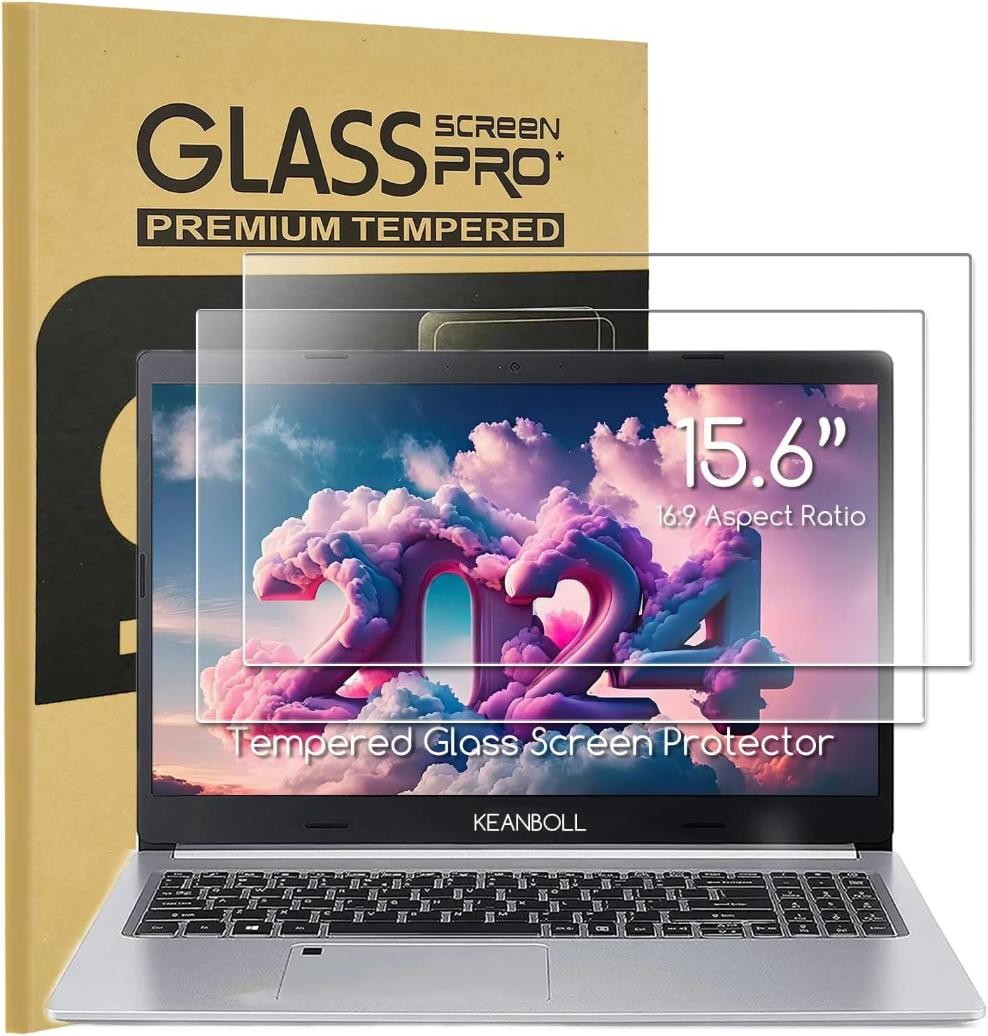 محافظ صفحه نمایش شیشه ای حرارت دیده 2 عددی برای لپ تاپ های HP 15.6 اینچی، HP Pavilion/Envy 15.6 اینچی، Dell Inspiron 15، Lenovo Ideapad 15، Acer Aspire 5، Chromebook 15.6 و سایر لپ تاپ های 15.6 اینچی 16:9 (345x194mm / عرض x ارتفاع)