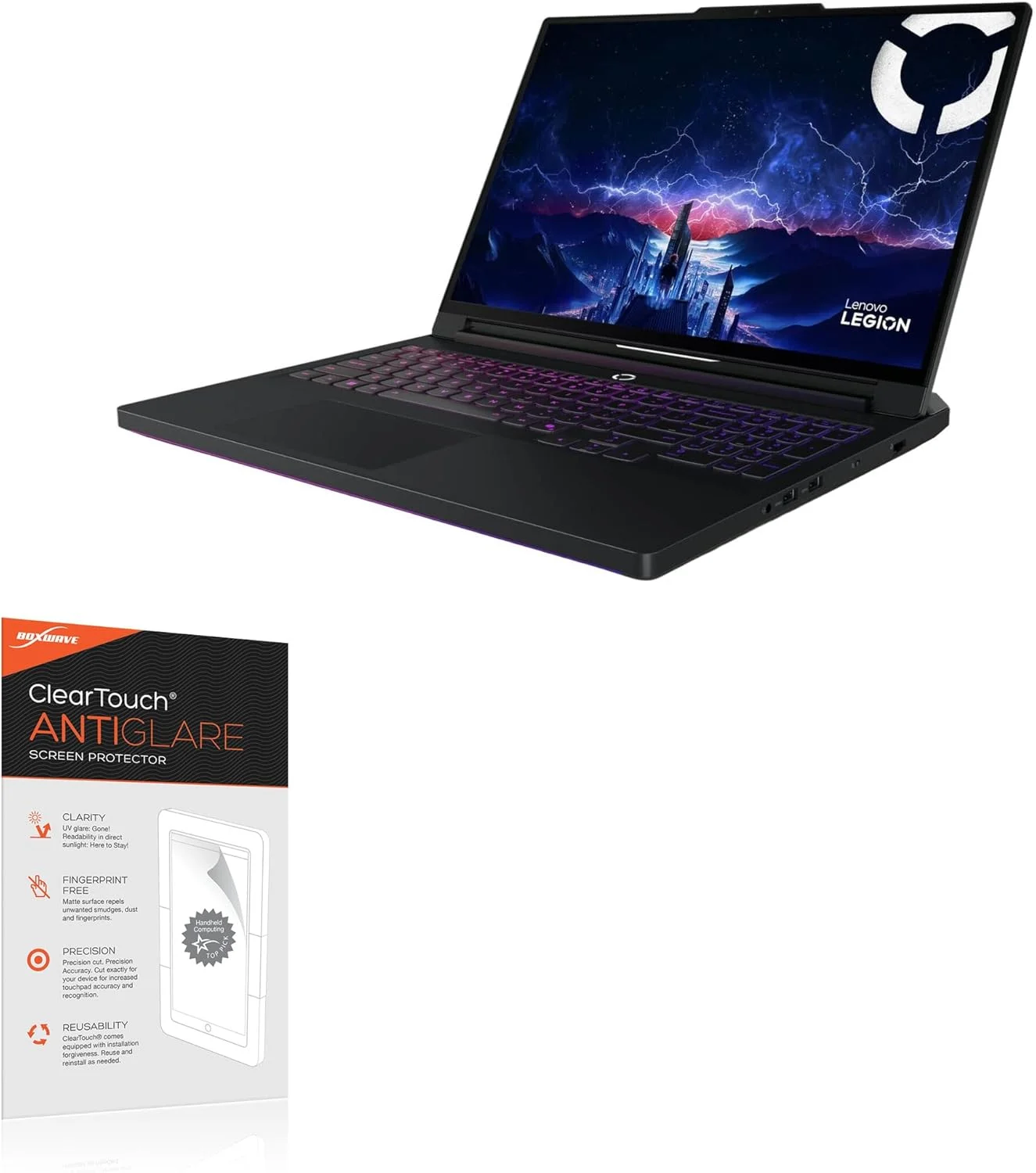 محافظ صفحه نمایش BoxWave سازگار با لپ تاپ گیمینگ Lenovo Legion 9i Gen 10 Intel (18 اینچ) - ClearTouch ضد انعکاس نور (2 عددی)، فیلم مات ضد اثر انگشت