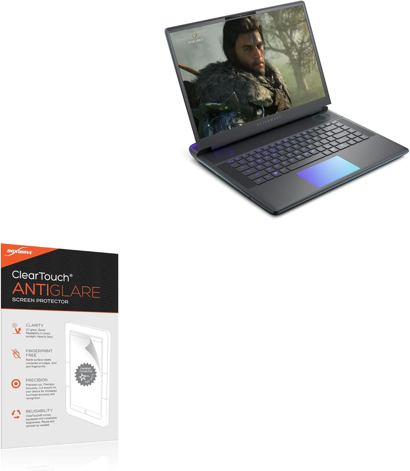 محافظ صفحه نمایش BoxWave سازگار با لپ تاپ گیمینگ Alienware 16 Area-51 مدل: AA16250 (16 اینچ) - ClearTouch ضد انعکاس نور (2 عددی)، لایه مات ضد اثر انگشت