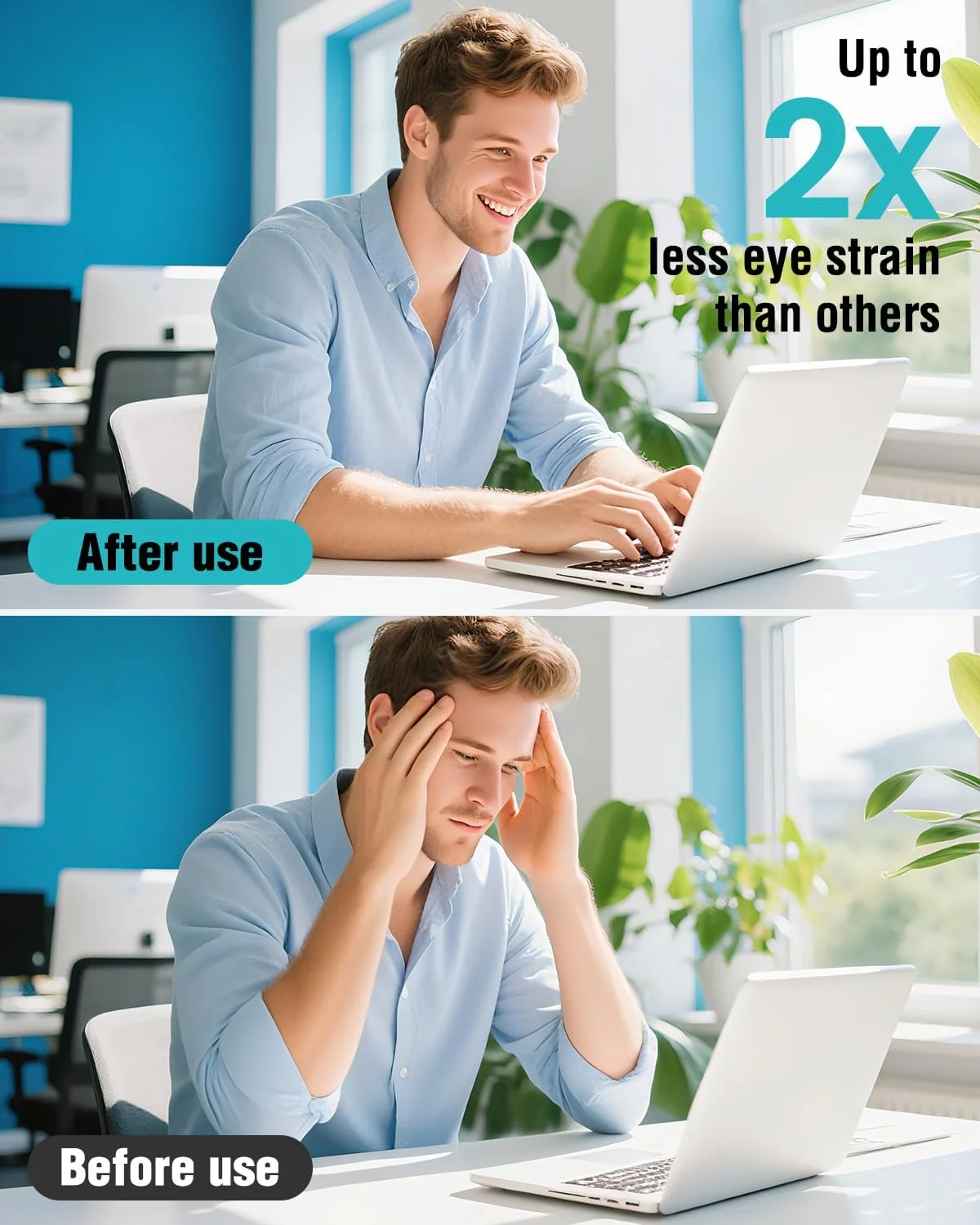 محافظ صفحه نمایش مغناطیسی ضد نور آبی F FORITO سازگار با مک بوک ایر 15.3 اینچی (2023-2025, M2, M3, M4)، نصب بدون حباب، قابل جابجایی و استفاده مجدد، محافظ صفحه نمایش مات ضد تابش لپ تاپ