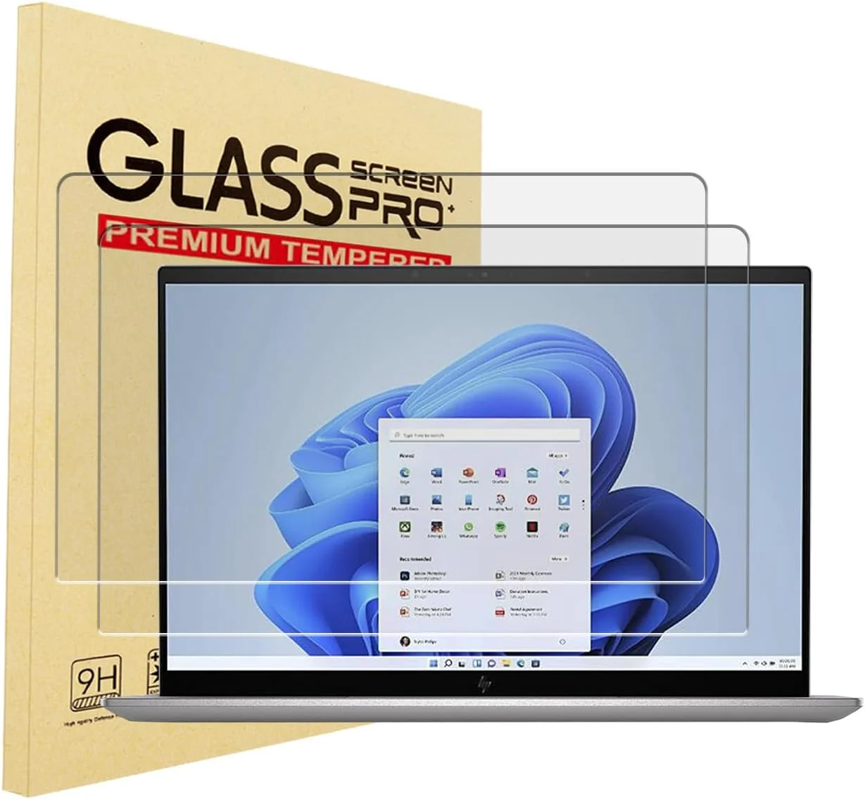دو عدد محافظ صفحه نمایش شیشه ای حرارت دیده برای لپ تاپ 16 اینچی HP، مناسب برای HP Envy 16/ Spectre x360 16/ ZBook 16/ EliteBook 860 865 G9 G10 G11/ Pavilion 16/ EliteBook 6 G1i/8 G1i G1a/ OmniBook 7 16/ OMEN 16، سختی 9H