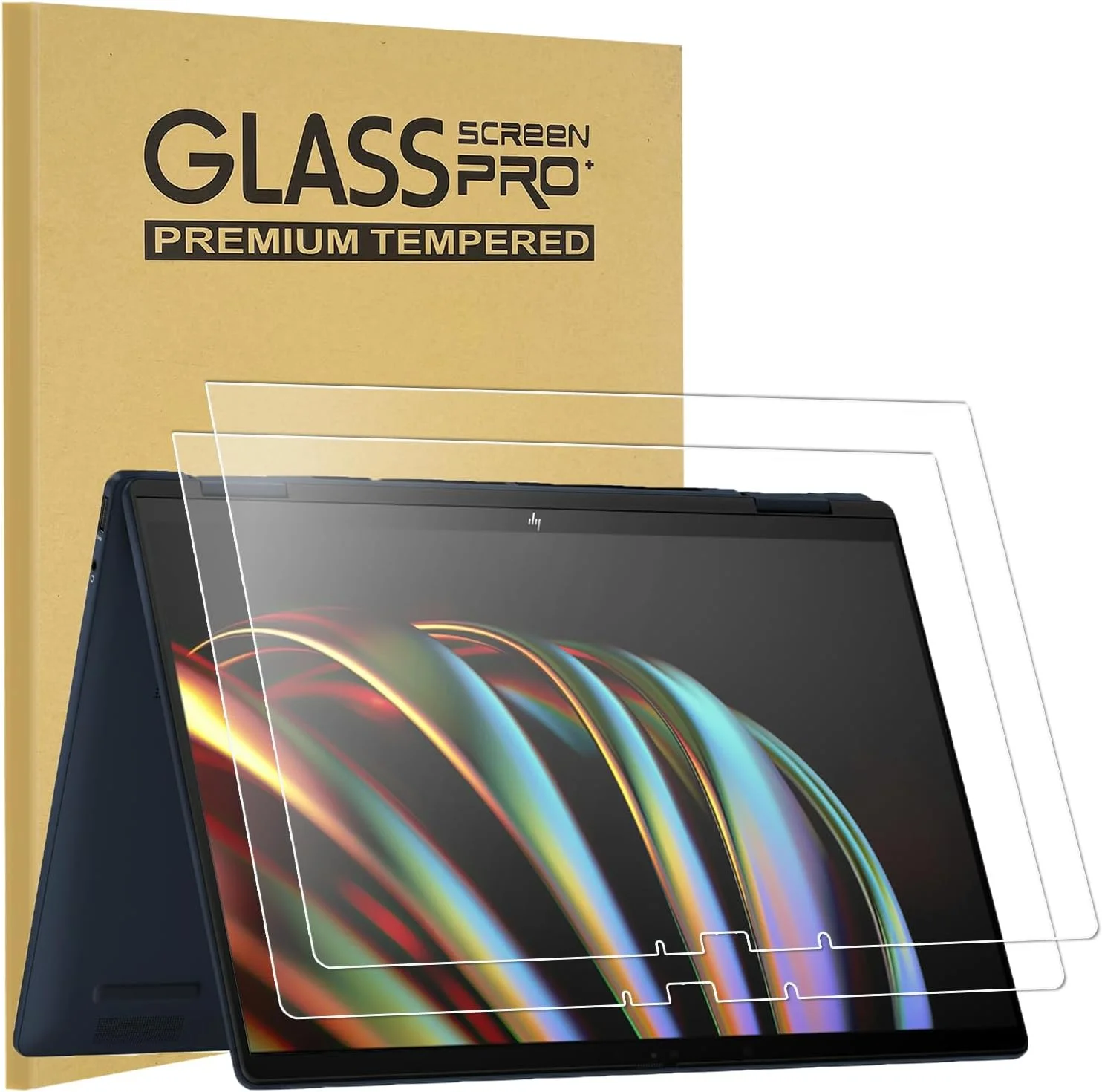 محافظ صفحه نمایش شیشه ای حرارت دیده KEANBOLL بسته 2 عددی برای لپ تاپ 2 در 1 تبدیل شونده HP Envy x360 14 اینچی (سری 14-FA/14-FC -2024)، محافظ ضد خش با سختی 9H - (N/A: HP Pavilion x360 14 2-in-1)