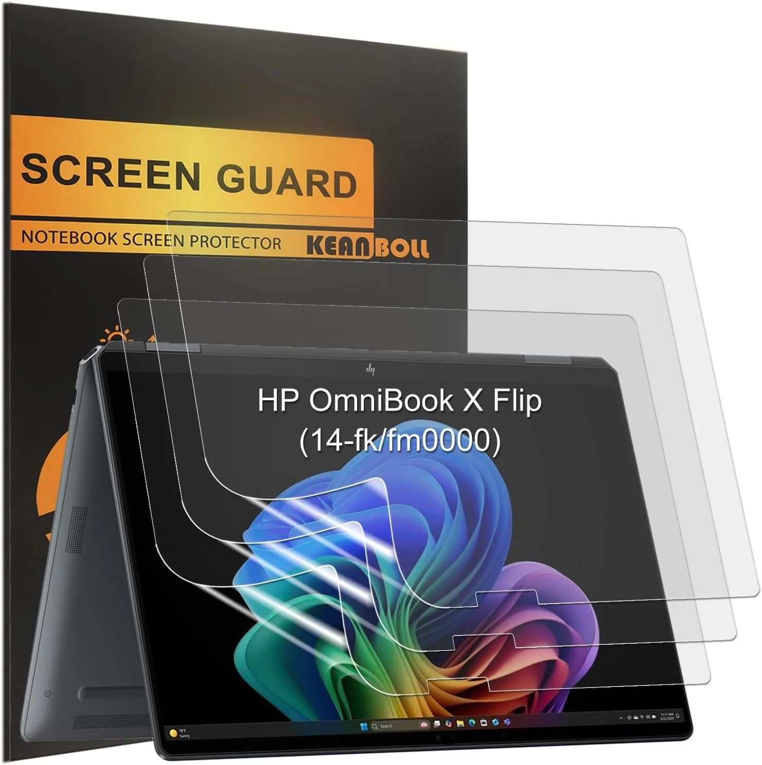 محافظ صفحه نمایش 3 عددی KEANBOLL طراحی شده برای لپ تاپ لمسی 2 در 1 HP OmniBook X Flip x360 14 اینچی (14-fk/fm0000)، ضد تابش نور و ضد اثر انگشت (مات)