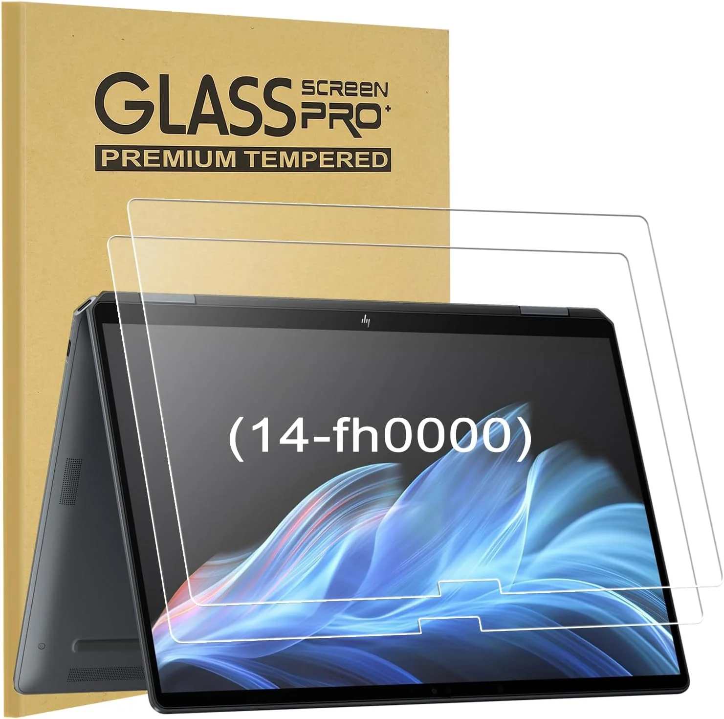 محافظ صفحه نمایش شیشه ای حرارت دیده 9H [بسته 2 عددی] KEANBOLL برای لپ تاپ 2 در 1 HP OmniBook Ultra Flip 14 اینچی (مدل های 2024: fh0000) | ضد خش، نصب بدون حباب، Ultra HD